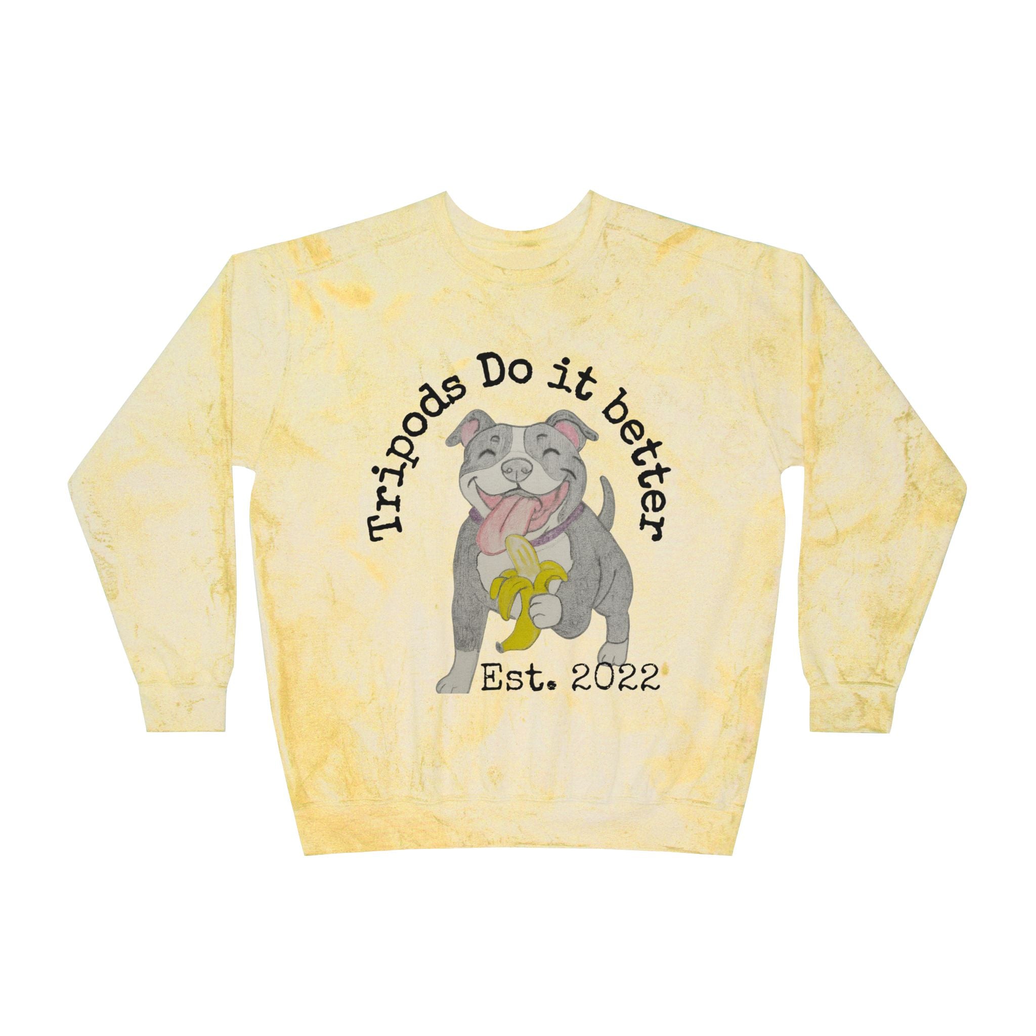 Unisex Tripod Dog Love Sweatshirt, Cozy Crewneck for Dog Lovers, Unique Gift, Casual Wear, Fun Pet-Themed Apparel, Ideal for Holidays