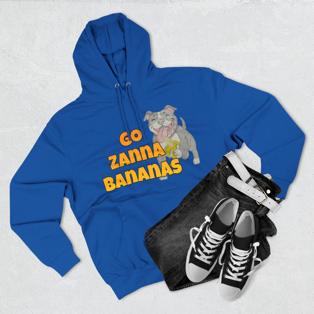 Go Zanna Bananas Fleece Hoodie, Funny Pet Lover Gift, Cozy Sweatshirt for Dog Owners, Perfect for Casual Wear, Great for Birthdays