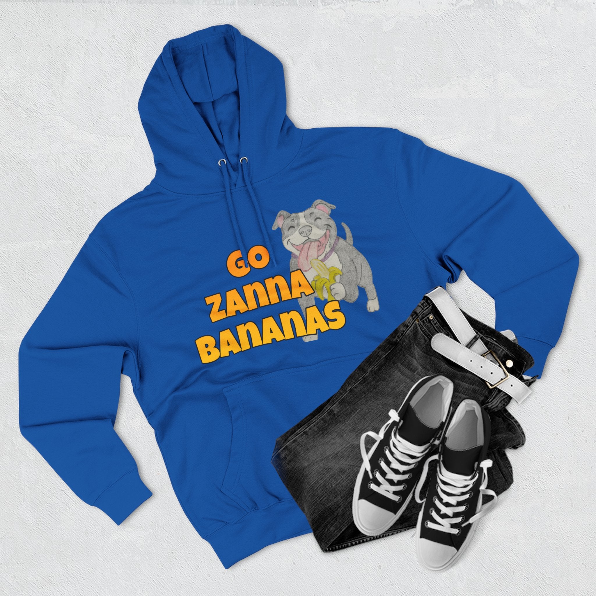 Go Zanna Bananas Fleece Hoodie, Funny Pet Lover Gift, Cozy Sweatshirt for Dog Owners, Perfect for Casual Wear, Great for Birthdays