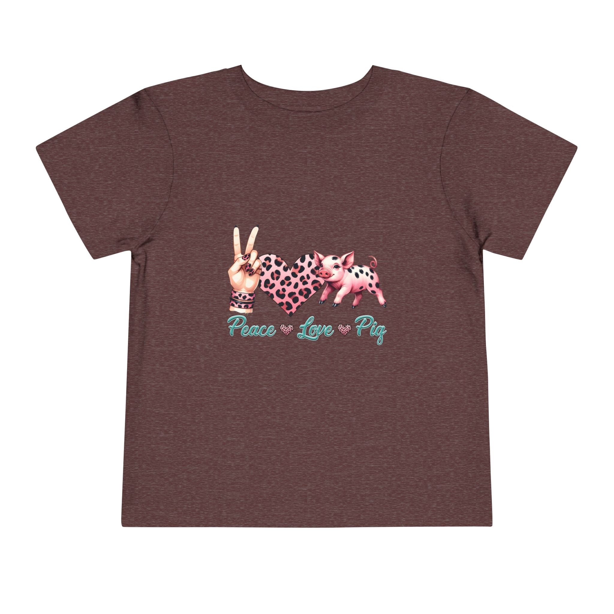Toddler Peace, Love & Pig Tee, Cute Kid's T-Shirt, Animal Lovers Gift, Birthday Outfit, Playful Graphic Tee