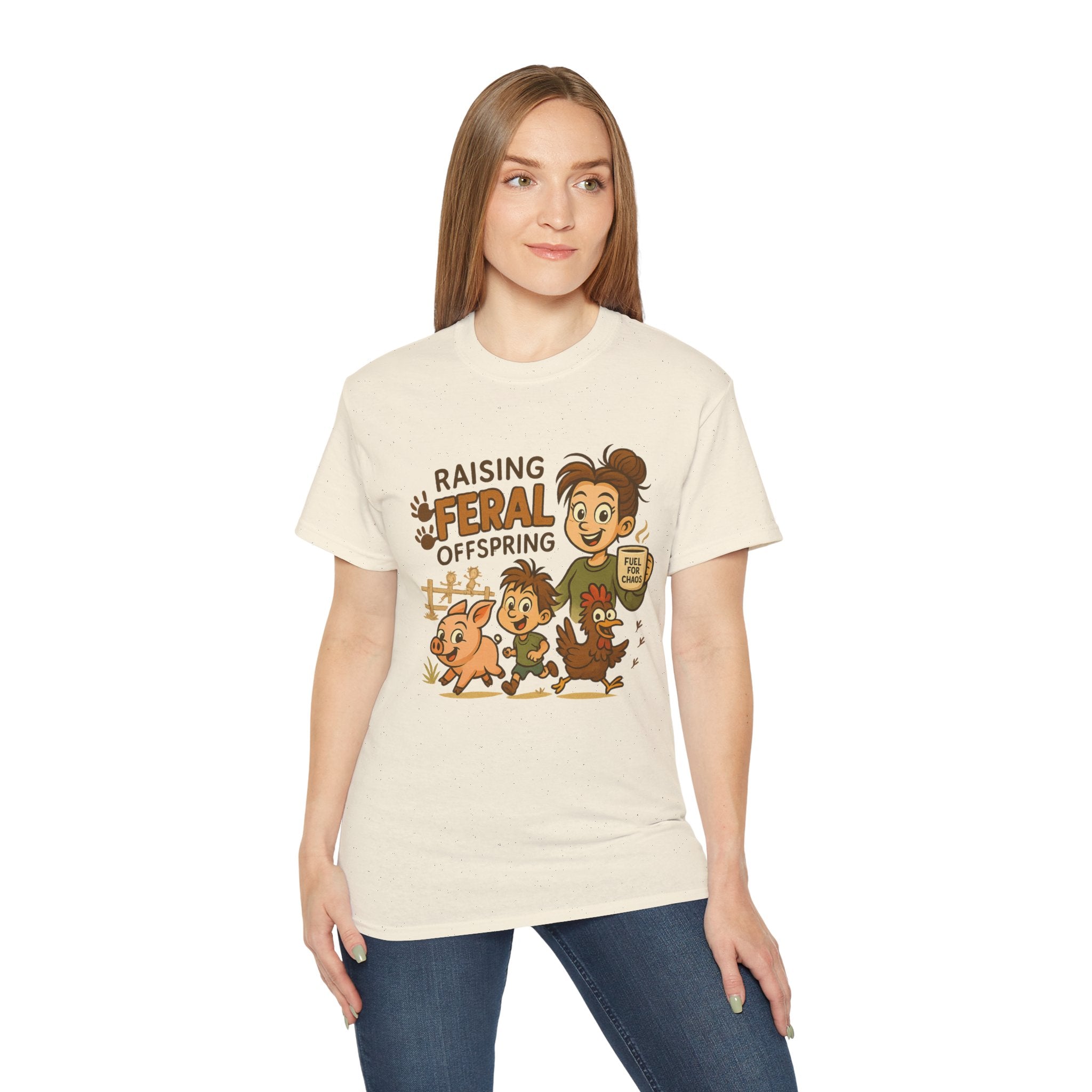 Feral Offspring Tee, Fun Unisex Shirt, Cute Animal Gift, Eco-Friendly Cotton T-Shirt, Perfect for Parents and Kids, Casual Wear