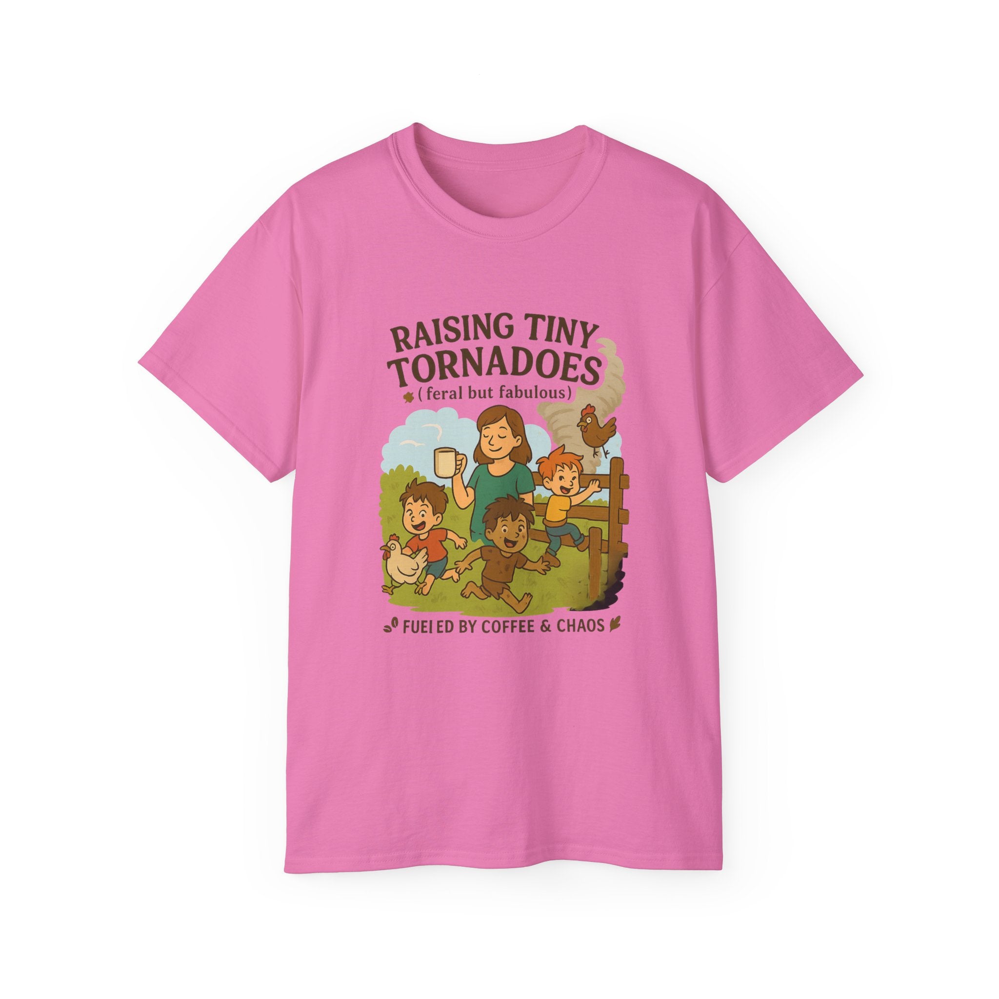 Unisex Ultra Cotton Tee: Raising Tiny Tornadoes, Fun Parenting Shirt, Coffee Lovers Gift, Family Humor T-Shirt, Fabulously Feral Kids [...]