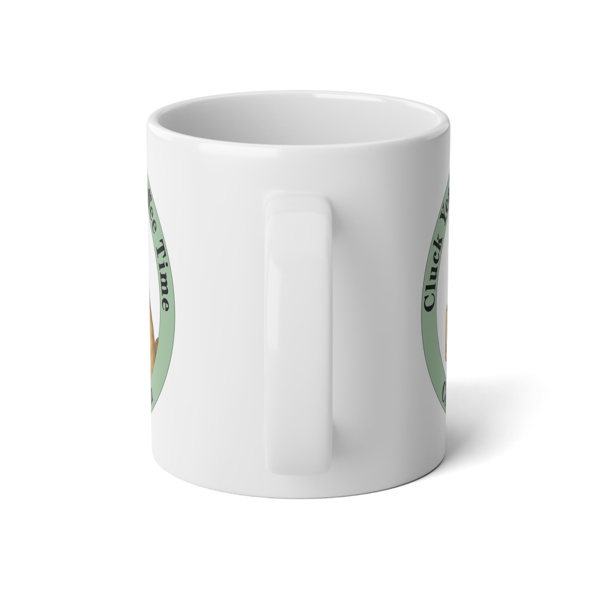 20 oz 2 sided green Funny Chicken Coffee Mug, Cluck Yeah It's Coffee Time, Rooster Mug for Farm Lovers, Gift for Birthdays, Kitchen Decor