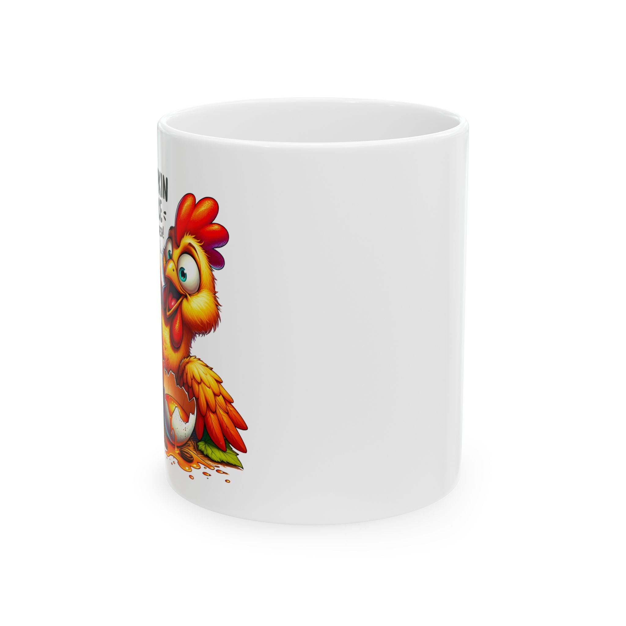 Whimsical Chicken Pumpkin Spice Ceramic Mug