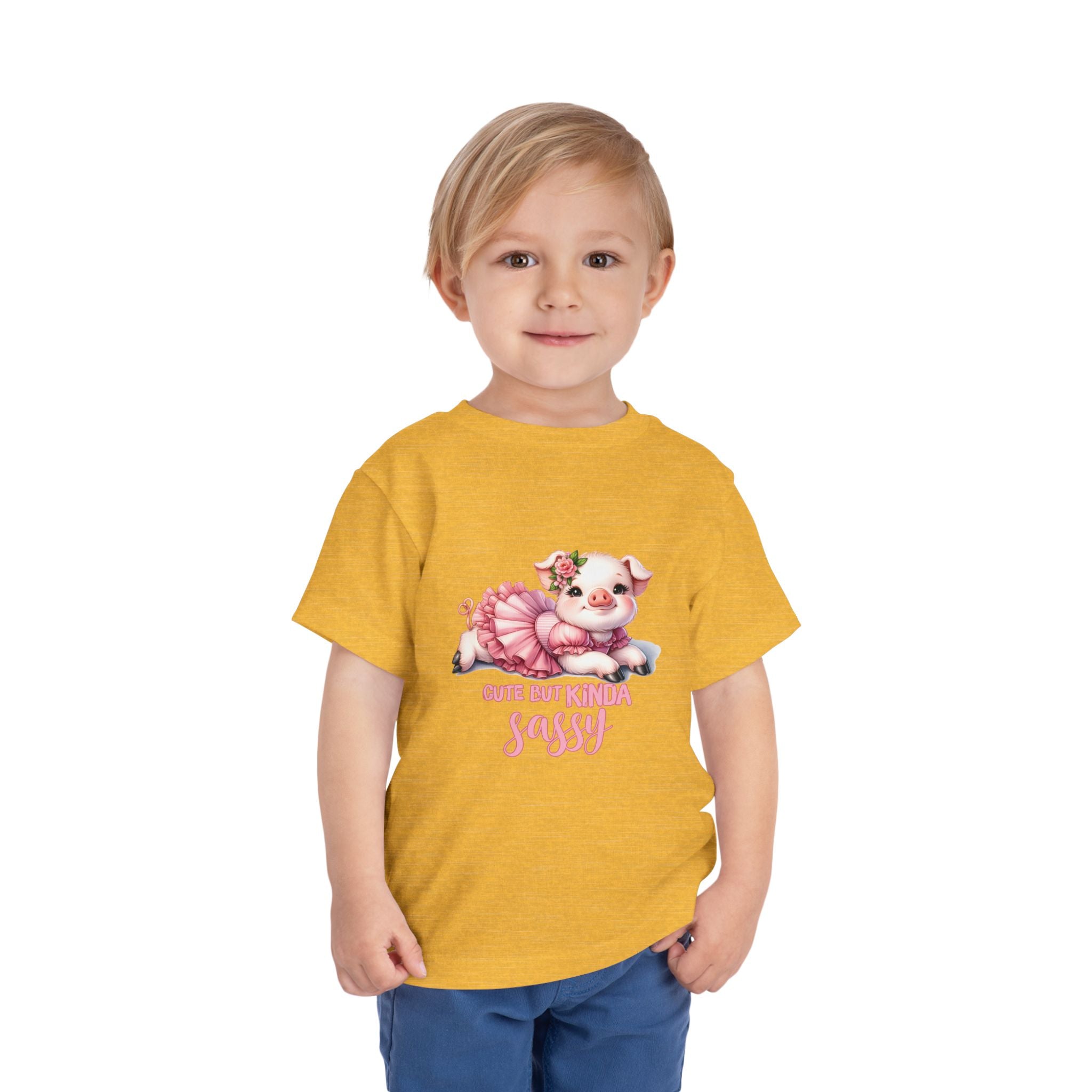 Sassy Pig Toddler Tee, Cute Kids T-Shirt, Birthday Gift, Toddler Apparel, Funny Animal Shirt, Playful Baby Tee