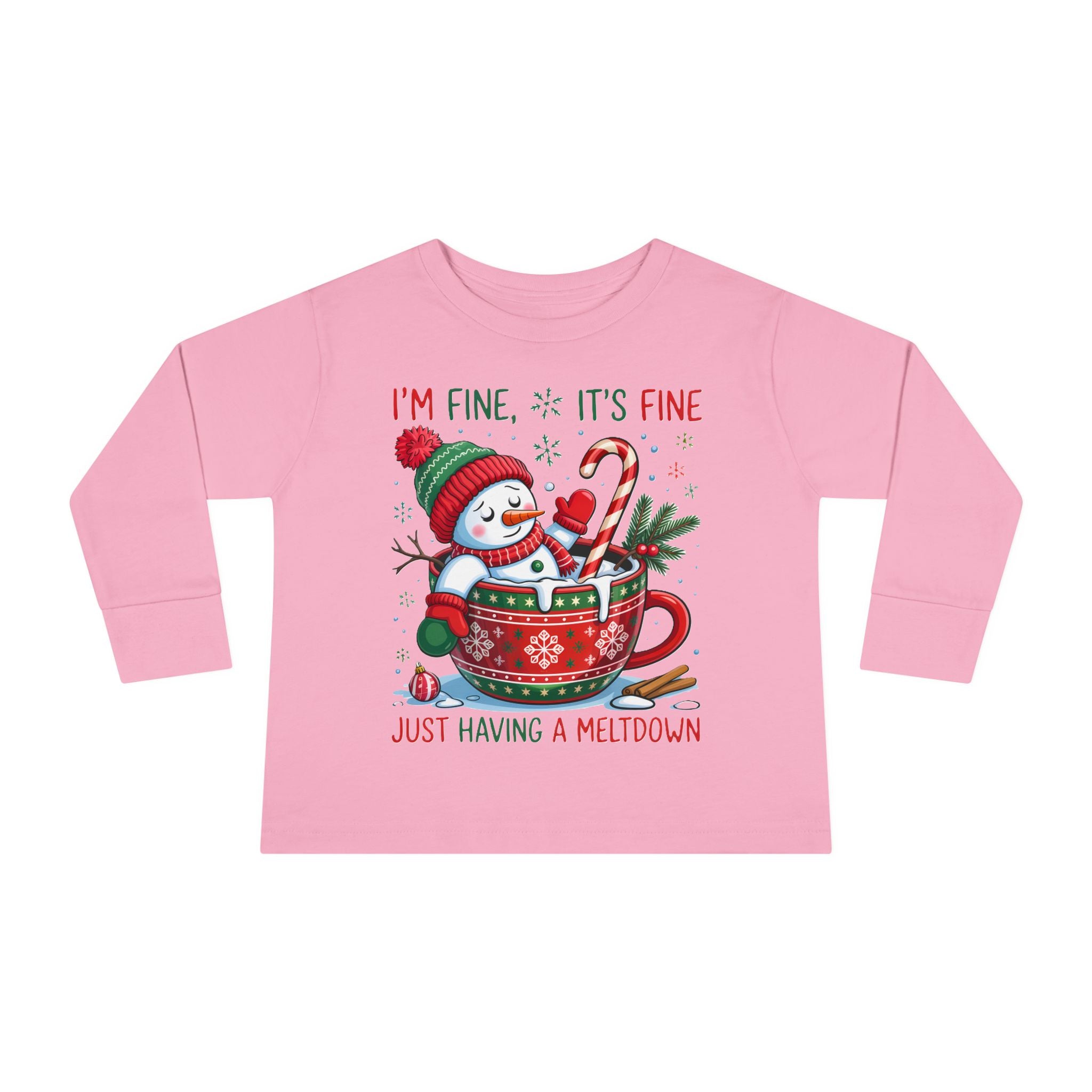 Cute Holiday Toddler Long Sleeve Tee, Christmas Shirt, Funny Snowman Top, Children's Winter Apparel, Merry & Bright Gift