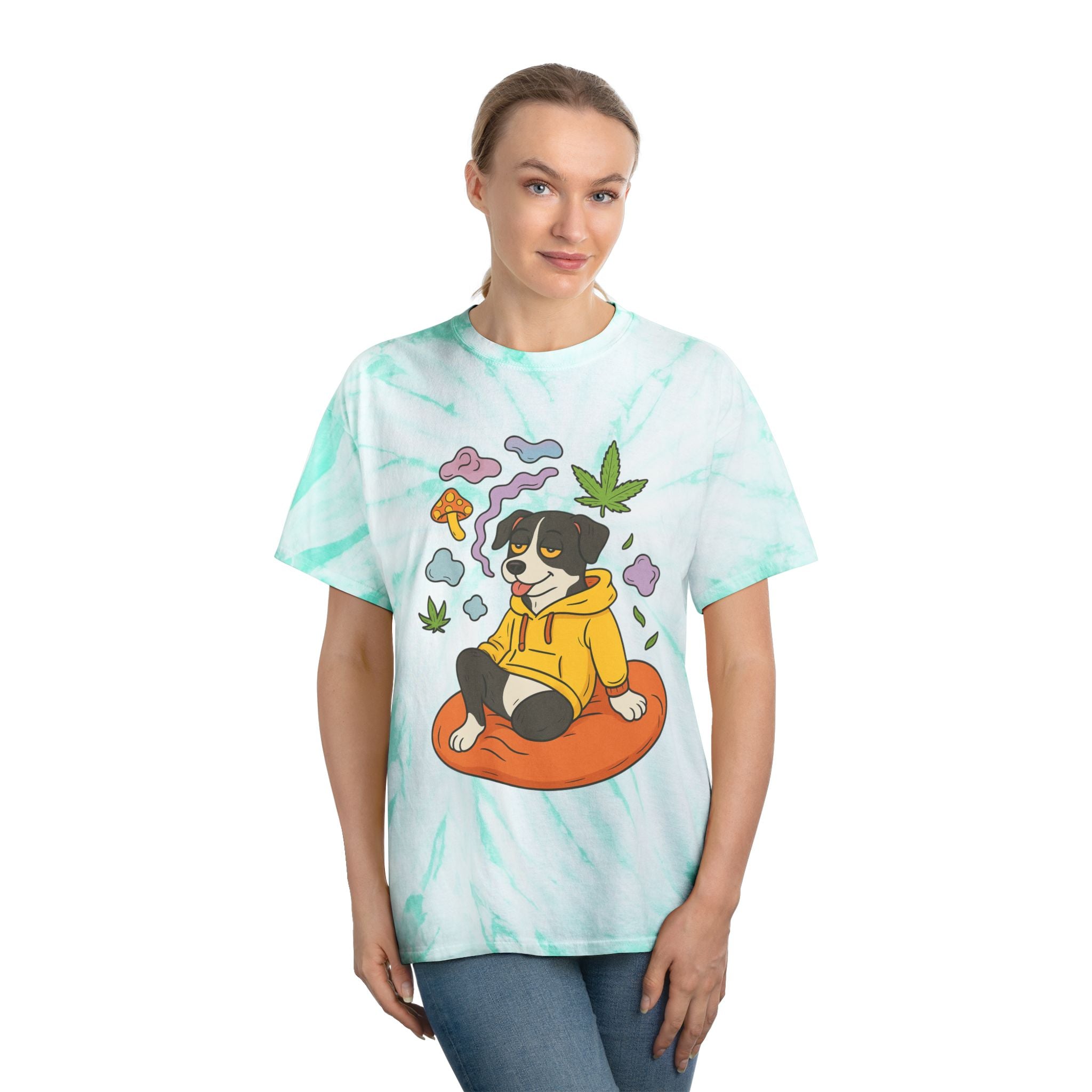Chill Tie-Dye Tee, Cozy Fun Shirt, Summer Vibes Tee, Casual Streetwear, Unique Graphic Tee, Perfect Gift for Dog Lovers
