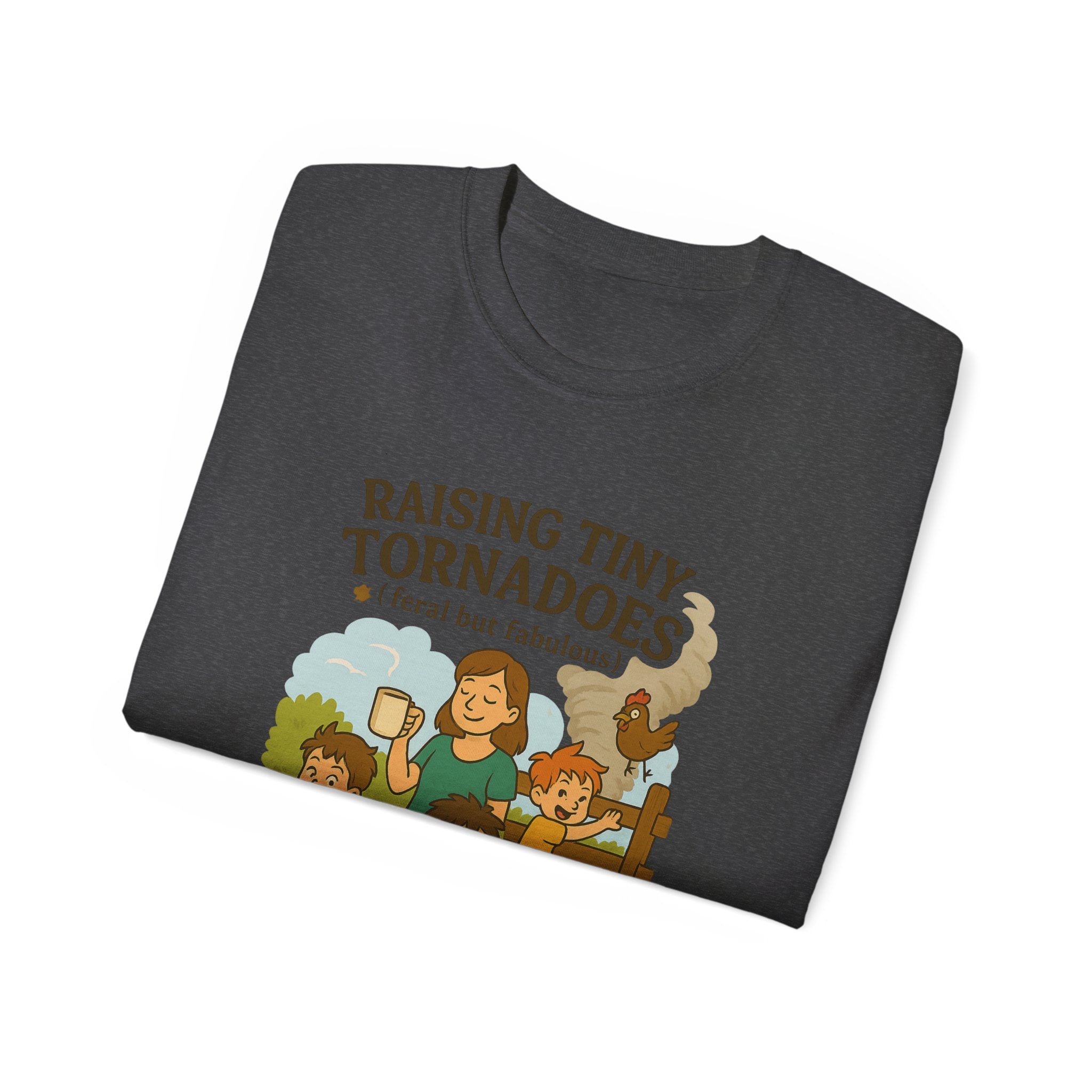Unisex Ultra Cotton Tee: Raising Tiny Tornadoes, Fun Parenting Shirt, Coffee Lovers Gift, Family Humor T-Shirt, Fabulously Feral Kids [...]