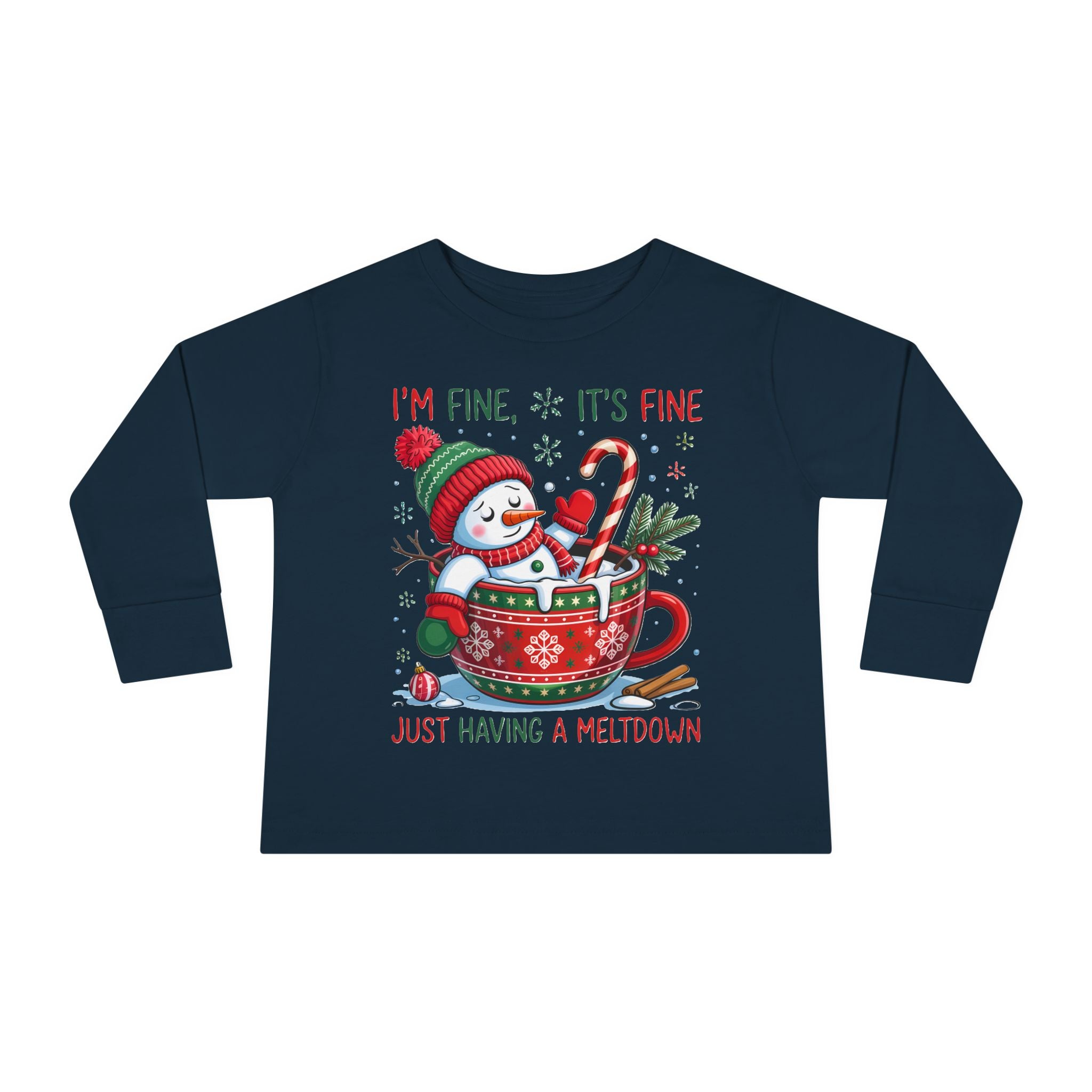 Cute Holiday Toddler Long Sleeve Tee, Christmas Shirt, Funny Snowman Top, Children's Winter Apparel, Merry & Bright Gift