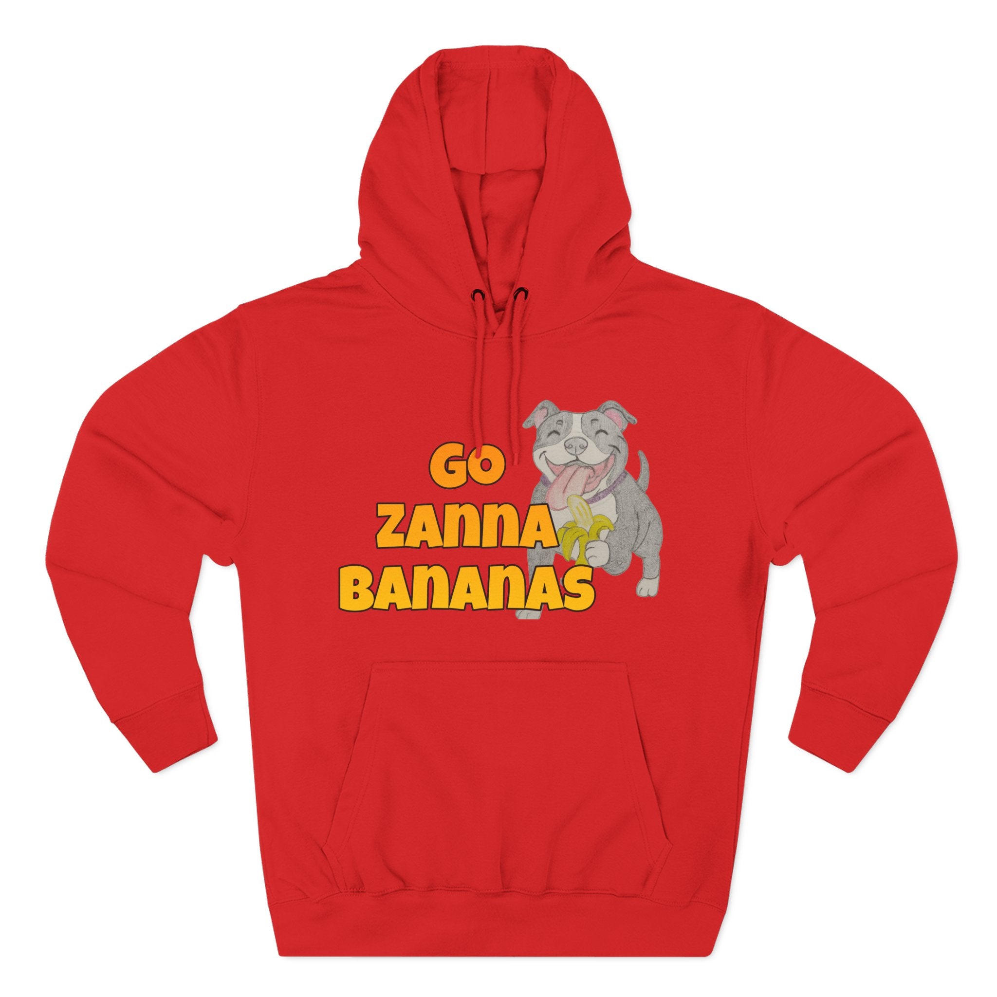 Go Zanna Bananas Fleece Hoodie, Funny Pet Lover Gift, Cozy Sweatshirt for Dog Owners, Perfect for Casual Wear, Great for Birthdays