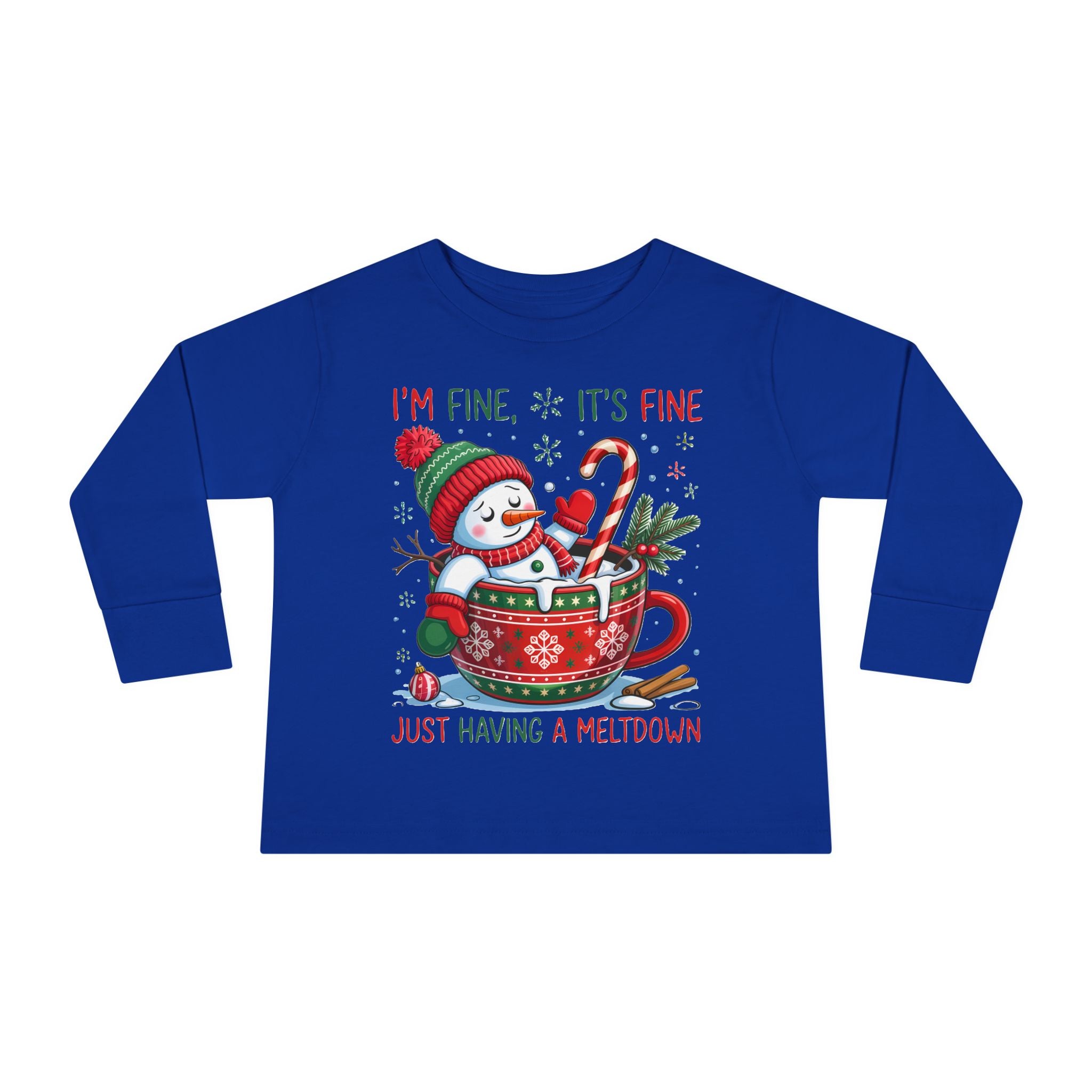 Cute Holiday Toddler Long Sleeve Tee, Christmas Shirt, Funny Snowman Top, Children's Winter Apparel, Merry & Bright Gift