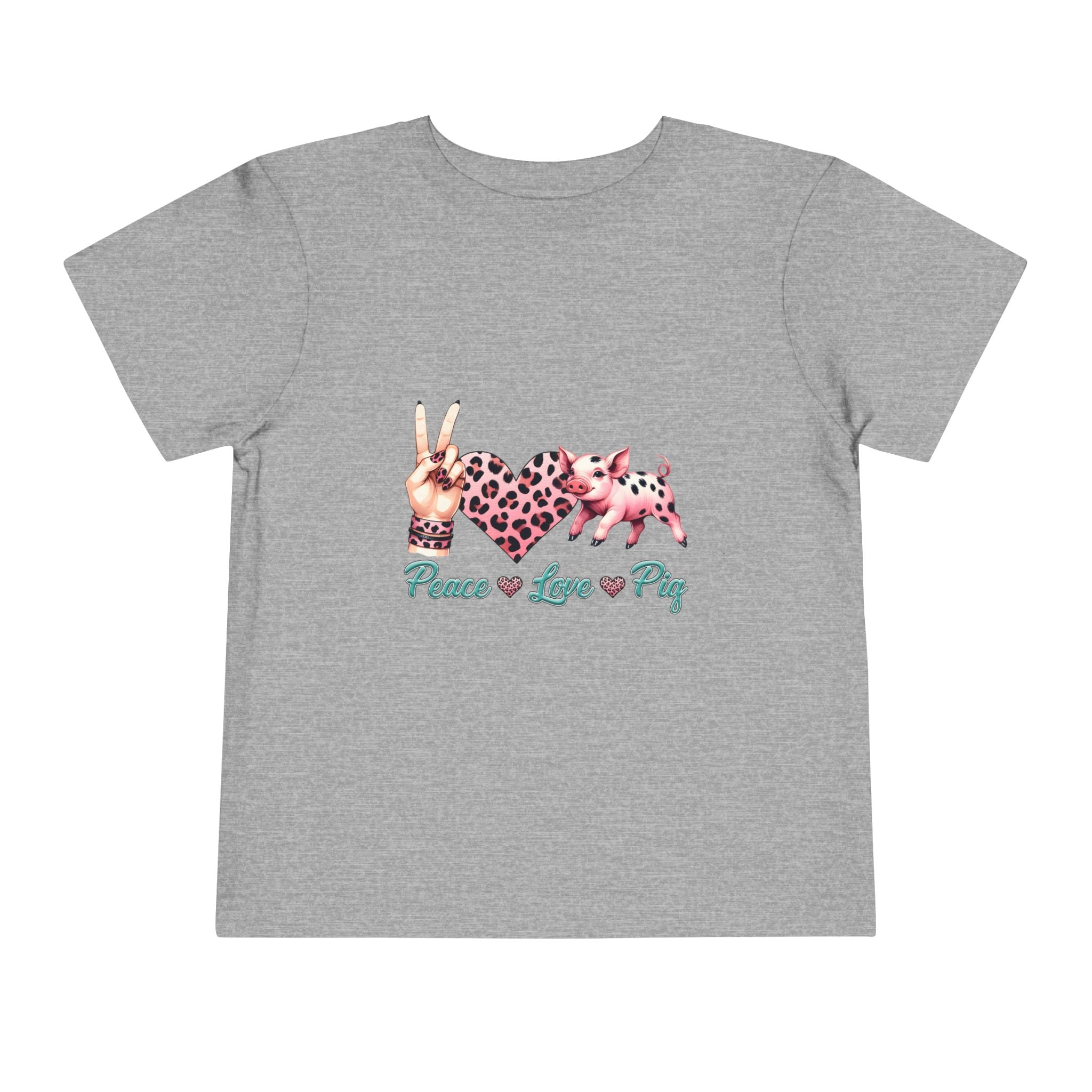 Toddler Peace, Love & Pig Tee, Cute Kid's T-Shirt, Animal Lovers Gift, Birthday Outfit, Playful Graphic Tee