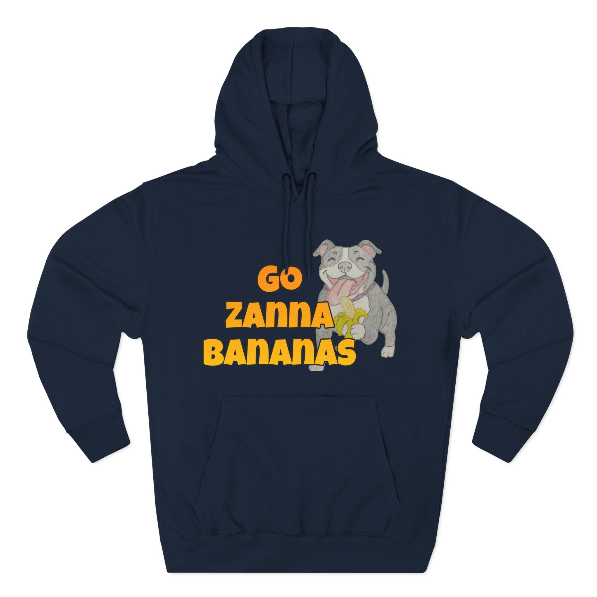 Go Zanna Bananas Fleece Hoodie, Funny Pet Lover Gift, Cozy Sweatshirt for Dog Owners, Perfect for Casual Wear, Great for Birthdays
