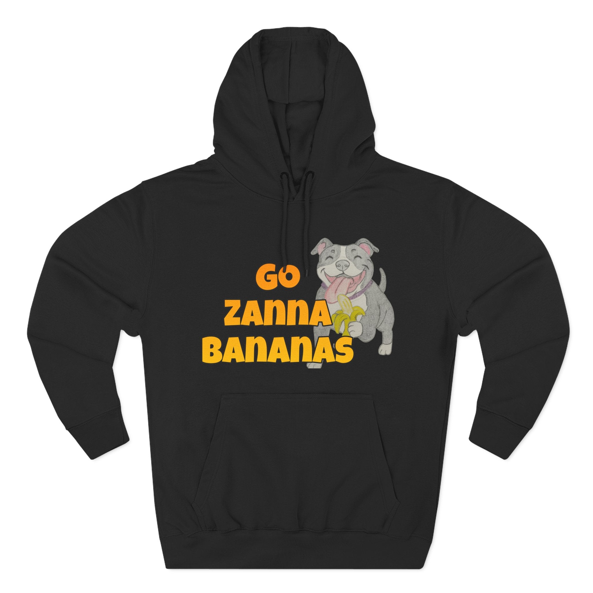 Go Zanna Bananas Fleece Hoodie, Funny Pet Lover Gift, Cozy Sweatshirt for Dog Owners, Perfect for Casual Wear, Great for Birthdays