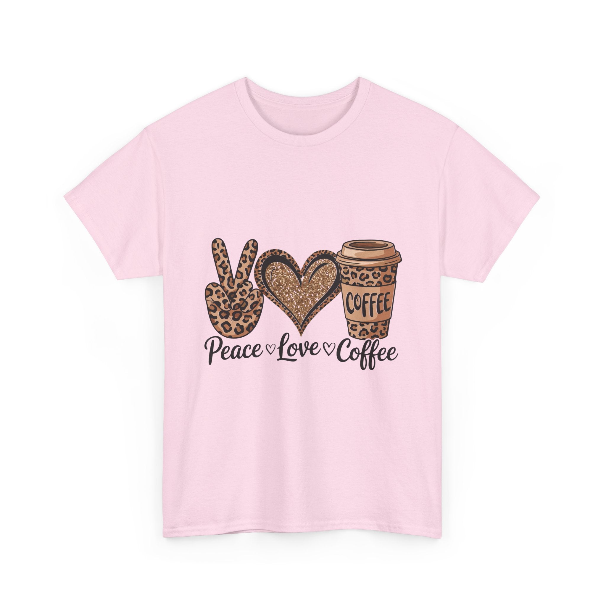 Peace, Love, Coffee Unisex Tee | Cozy Graphic Tee for Coffee Lovers