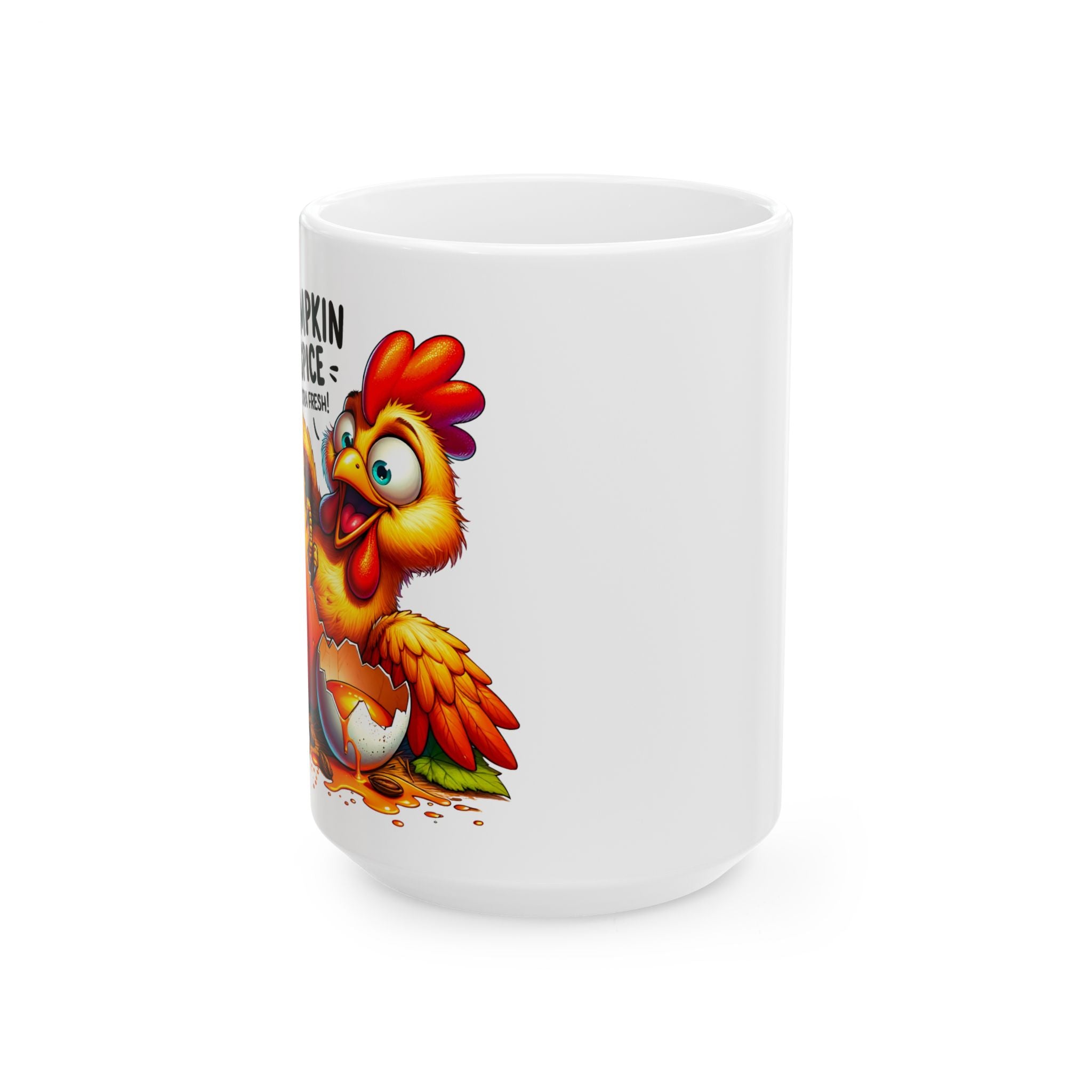 Whimsical Chicken Pumpkin Spice Ceramic Mug