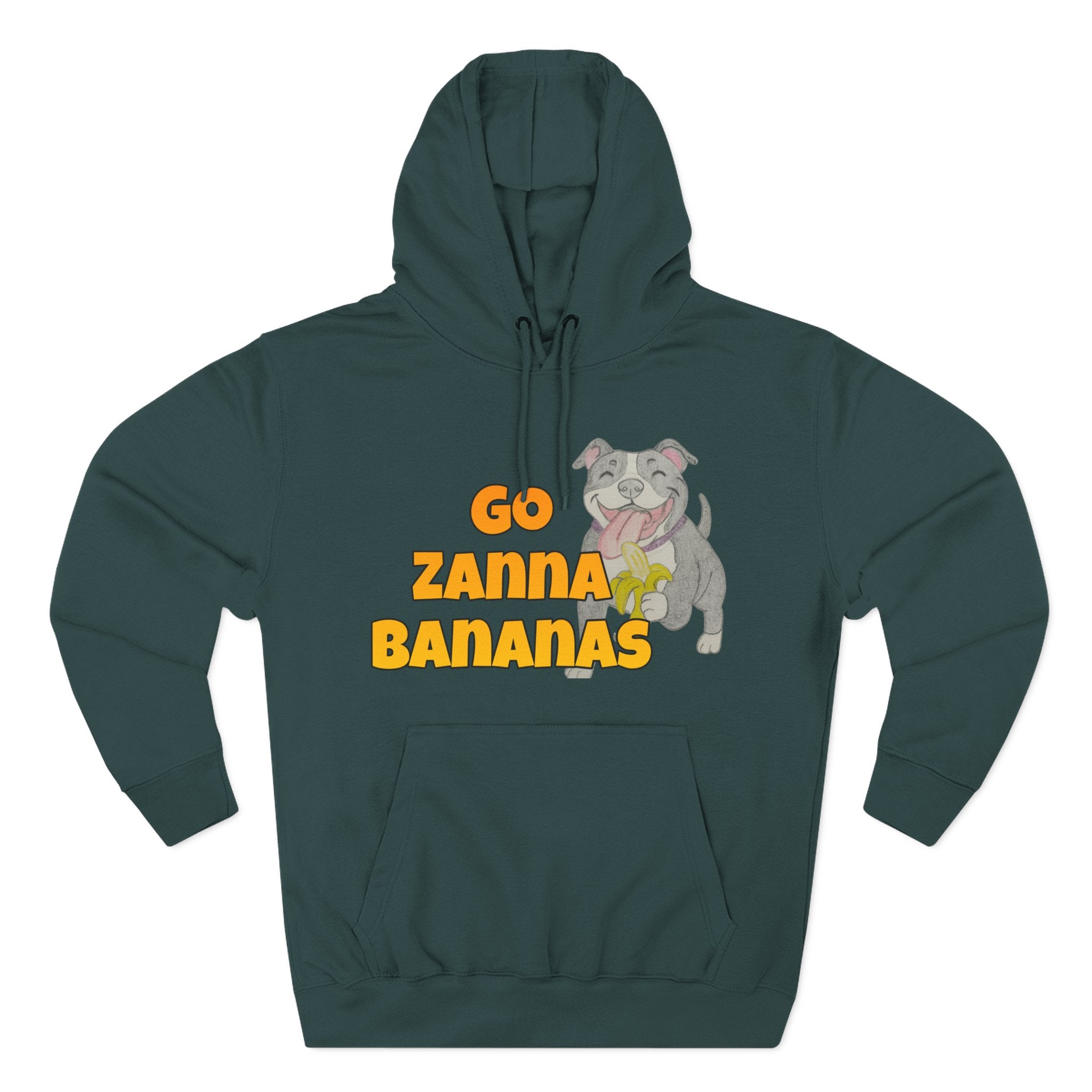 Go Zanna Bananas Fleece Hoodie, Funny Pet Lover Gift, Cozy Sweatshirt for Dog Owners, Perfect for Casual Wear, Great for Birthdays