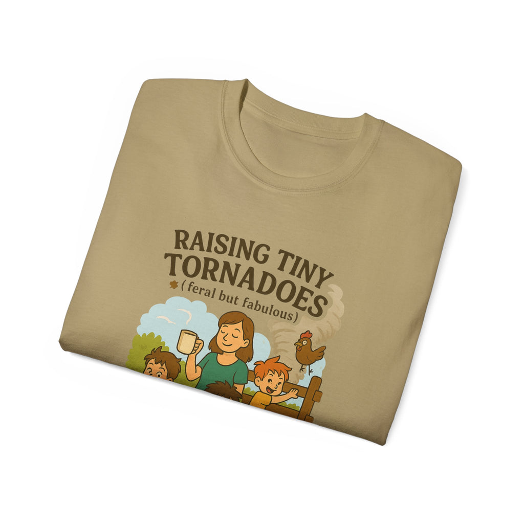 Unisex Ultra Cotton Tee: Raising Tiny Tornadoes, Fun Parenting Shirt, Coffee Lovers Gift, Family Humor T-Shirt, Fabulously Feral Kids [...]