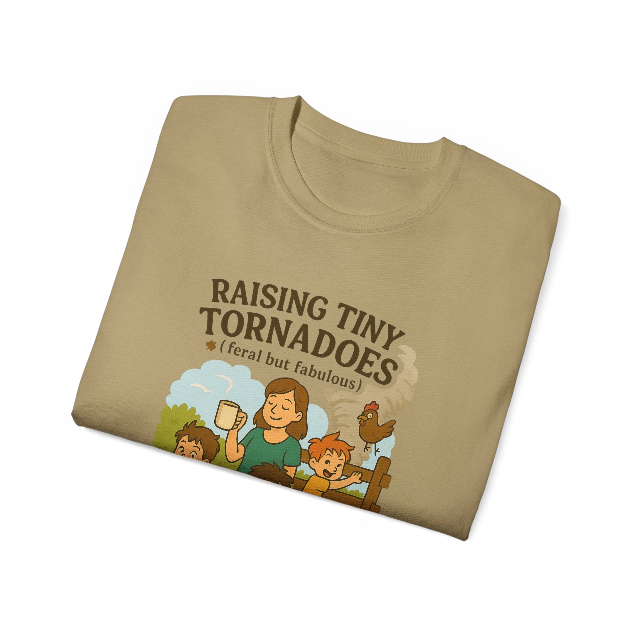 Unisex Ultra Cotton Tee: Raising Tiny Tornadoes, Fun Parenting Shirt, Coffee Lovers Gift, Family Humor T-Shirt, Fabulously Feral Kids [...]