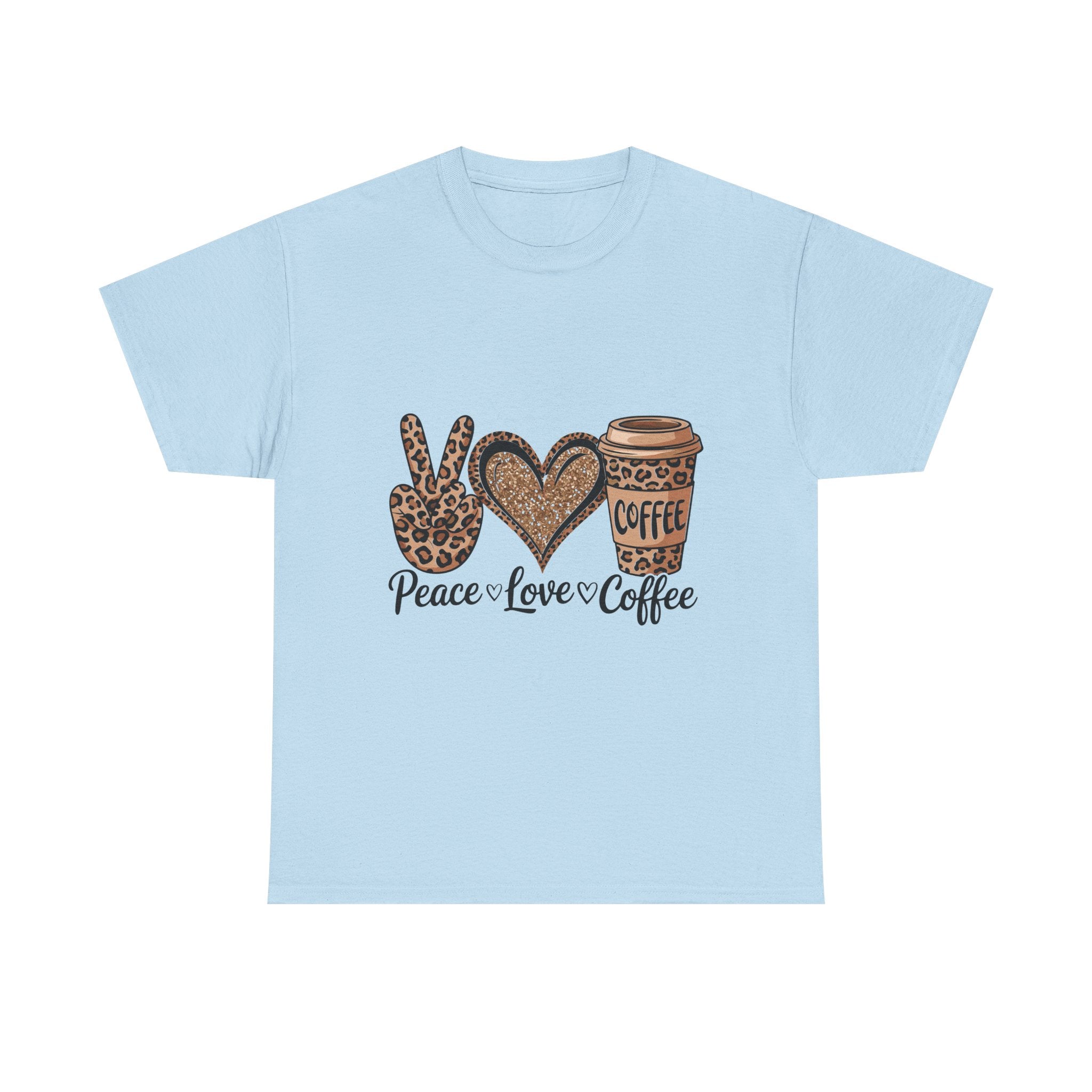 Peace, Love, Coffee Unisex Tee | Cozy Graphic Tee for Coffee Lovers