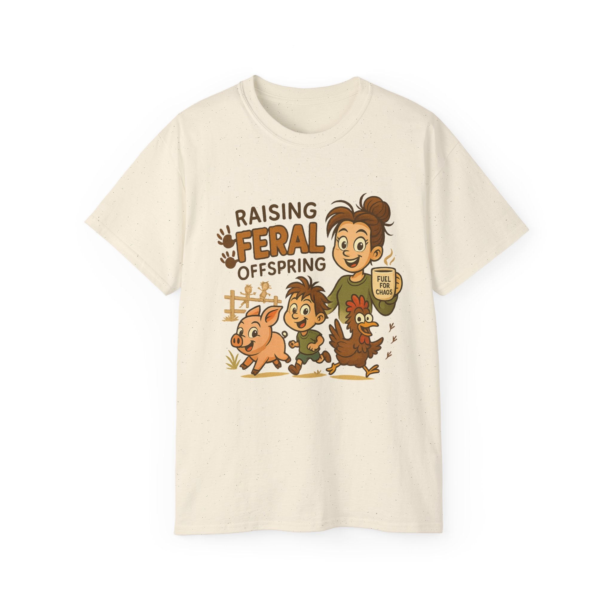 Feral Offspring Tee, Fun Unisex Shirt, Cute Animal Gift, Eco-Friendly Cotton T-Shirt, Perfect for Parents and Kids, Casual Wear