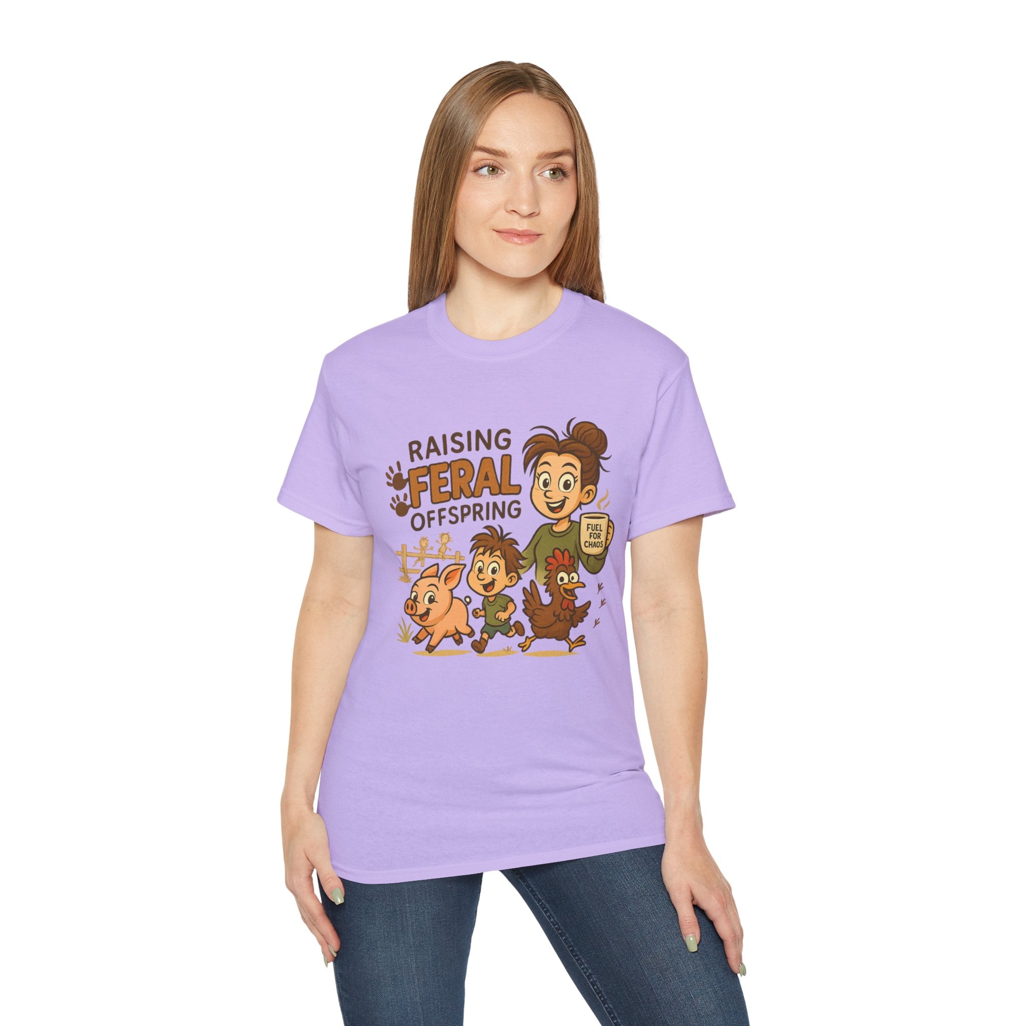 Feral Offspring Tee, Fun Unisex Shirt, Cute Animal Gift, Eco-Friendly Cotton T-Shirt, Perfect for Parents and Kids, Casual Wear