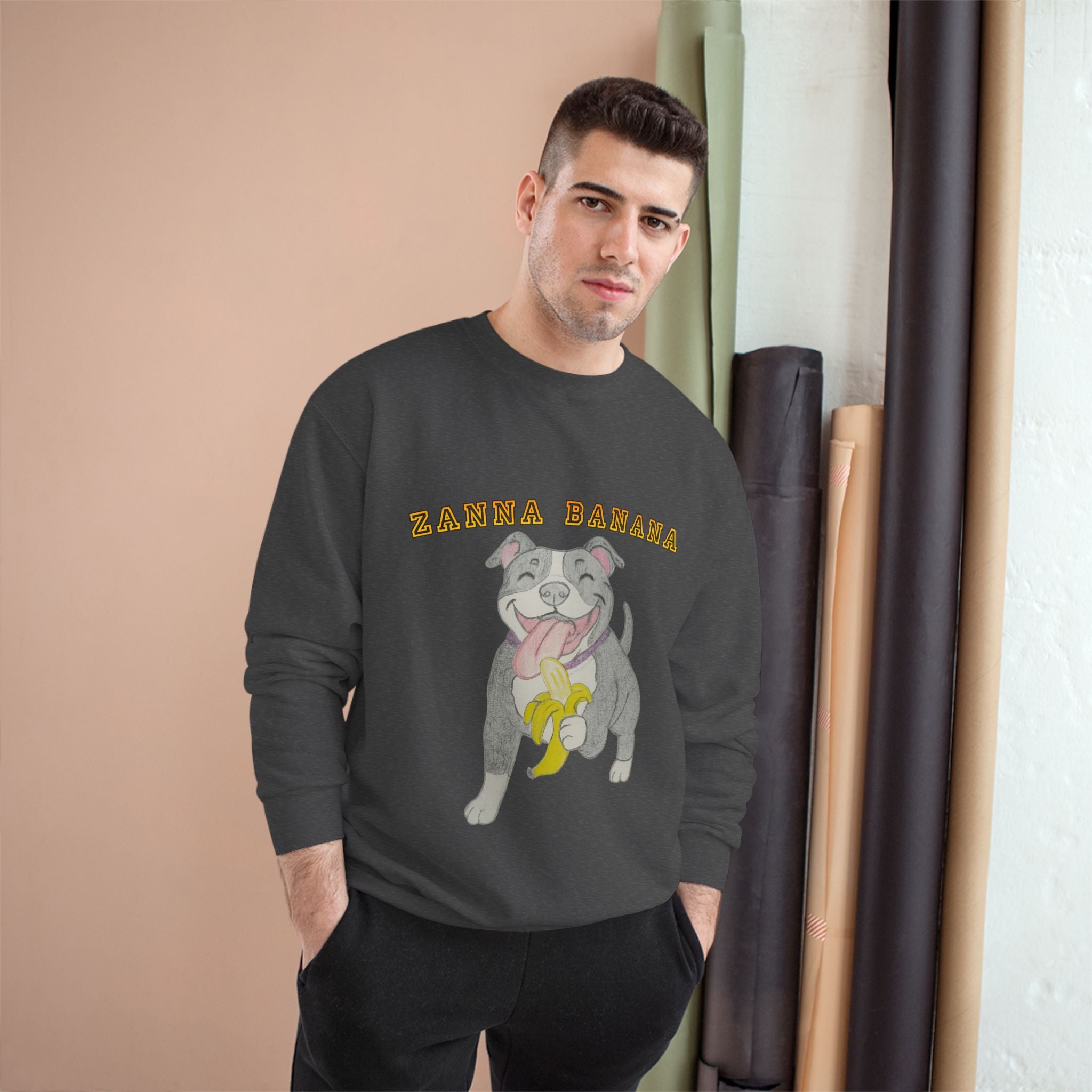 Champion Sweatshirt with Cute Dog Design, Cozy Pet Lover Gift, Funny Dog Sweatshirt, Perfect for Birthdays and Casual Wear