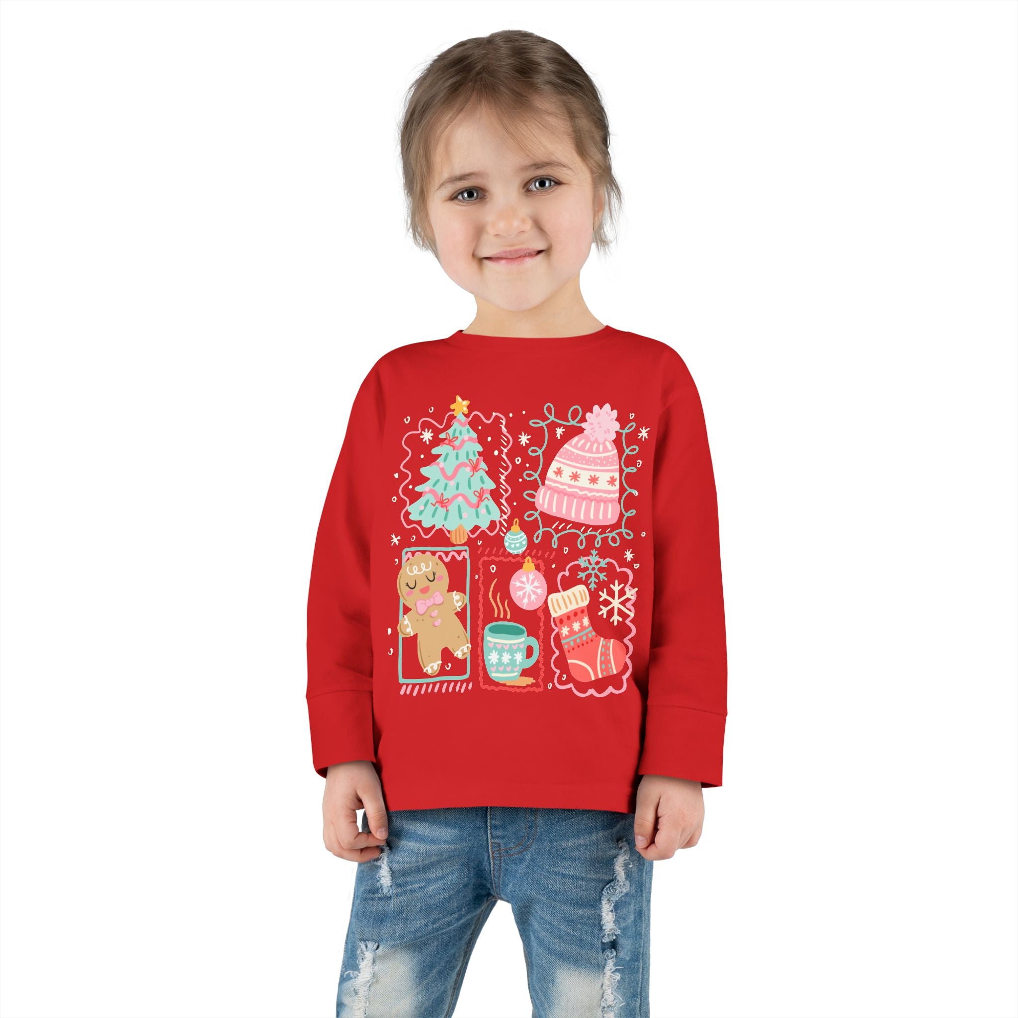 Cozy Holiday Toddler Tee, Christmas Shirt, Winter Long Sleeve, Cute Kids Apparel, Perfect Gift for Kids