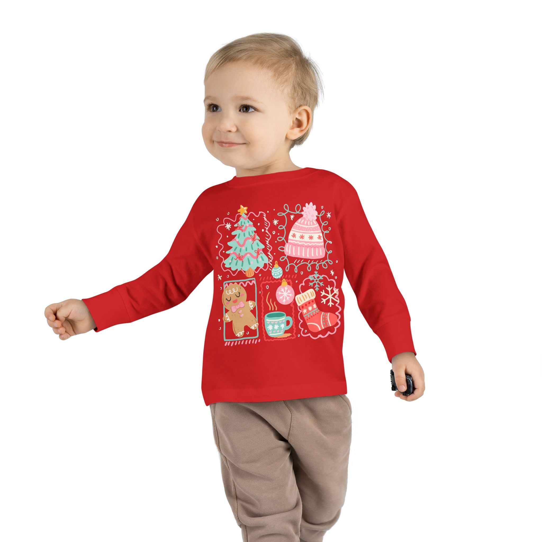 Cozy Holiday Toddler Tee, Christmas Shirt, Winter Long Sleeve, Cute Kids Apparel, Perfect Gift for Kids
