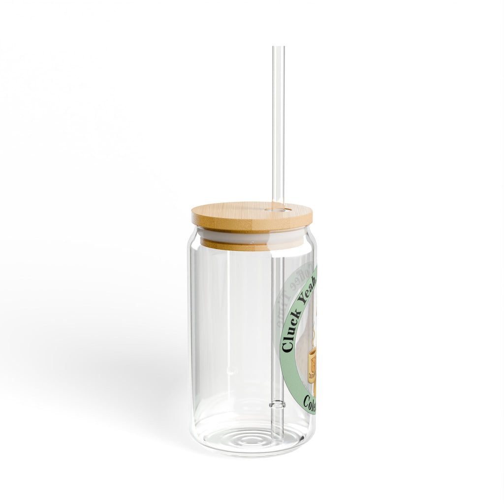 Charming 16 oz Sipper Glass with Farm Fresh Design, Perfect for Coffee Lovers, Gift Idea, Farmhouse Decor, Eco-Friendly Drinkware