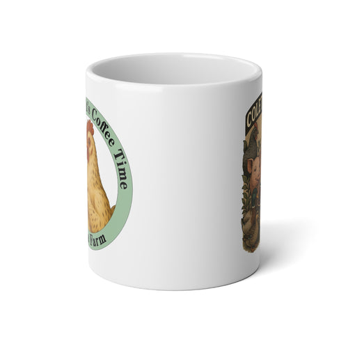 2 different sides Cozy Farmhouse Jumbo Mug, 20oz | Perfect for Coffee Lovers | Rustic Home Decor | Farm-Themed Gift | Coffee Time Mug, Kitchen Essentials