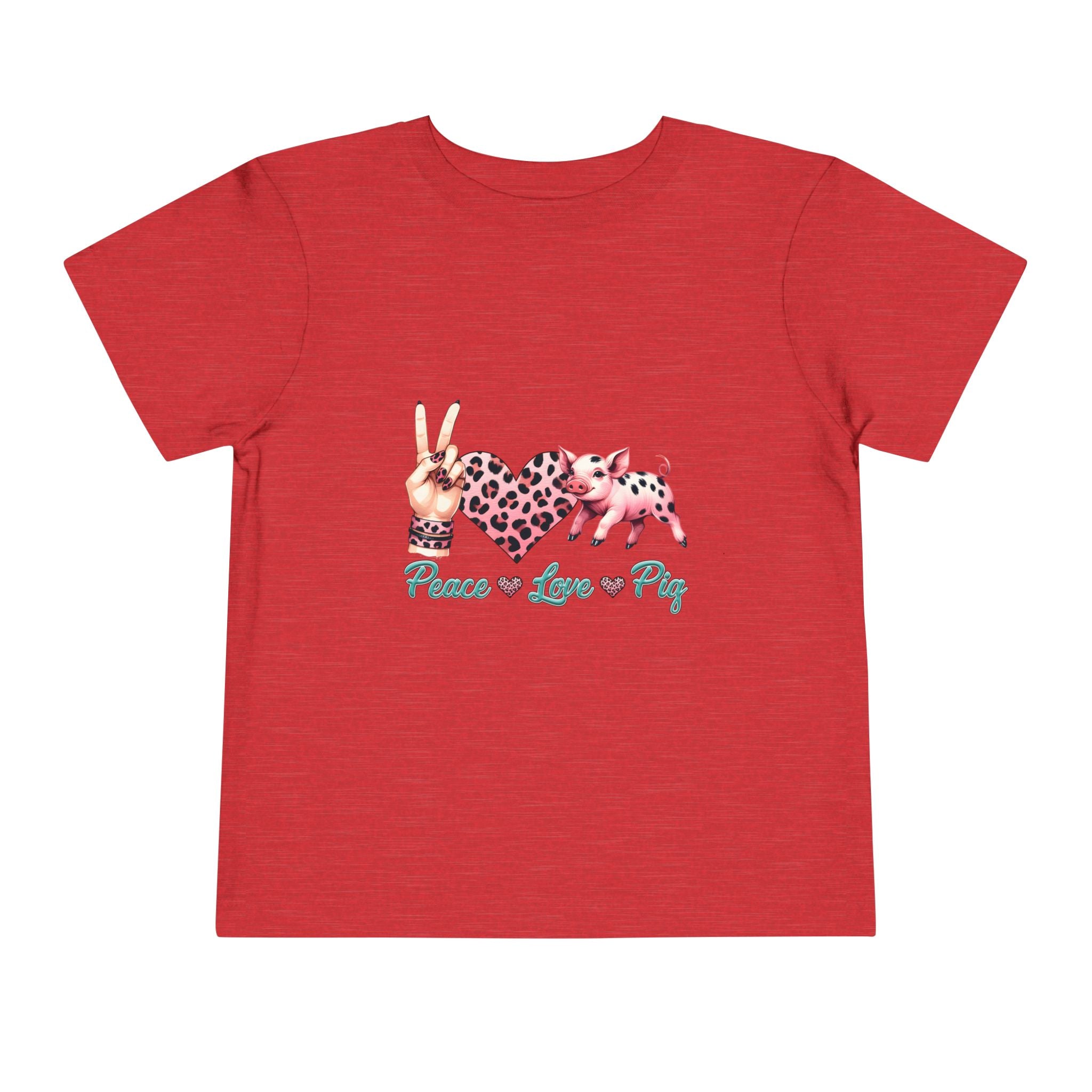 Toddler Peace, Love & Pig Tee, Cute Kid's T-Shirt, Animal Lovers Gift, Birthday Outfit, Playful Graphic Tee
