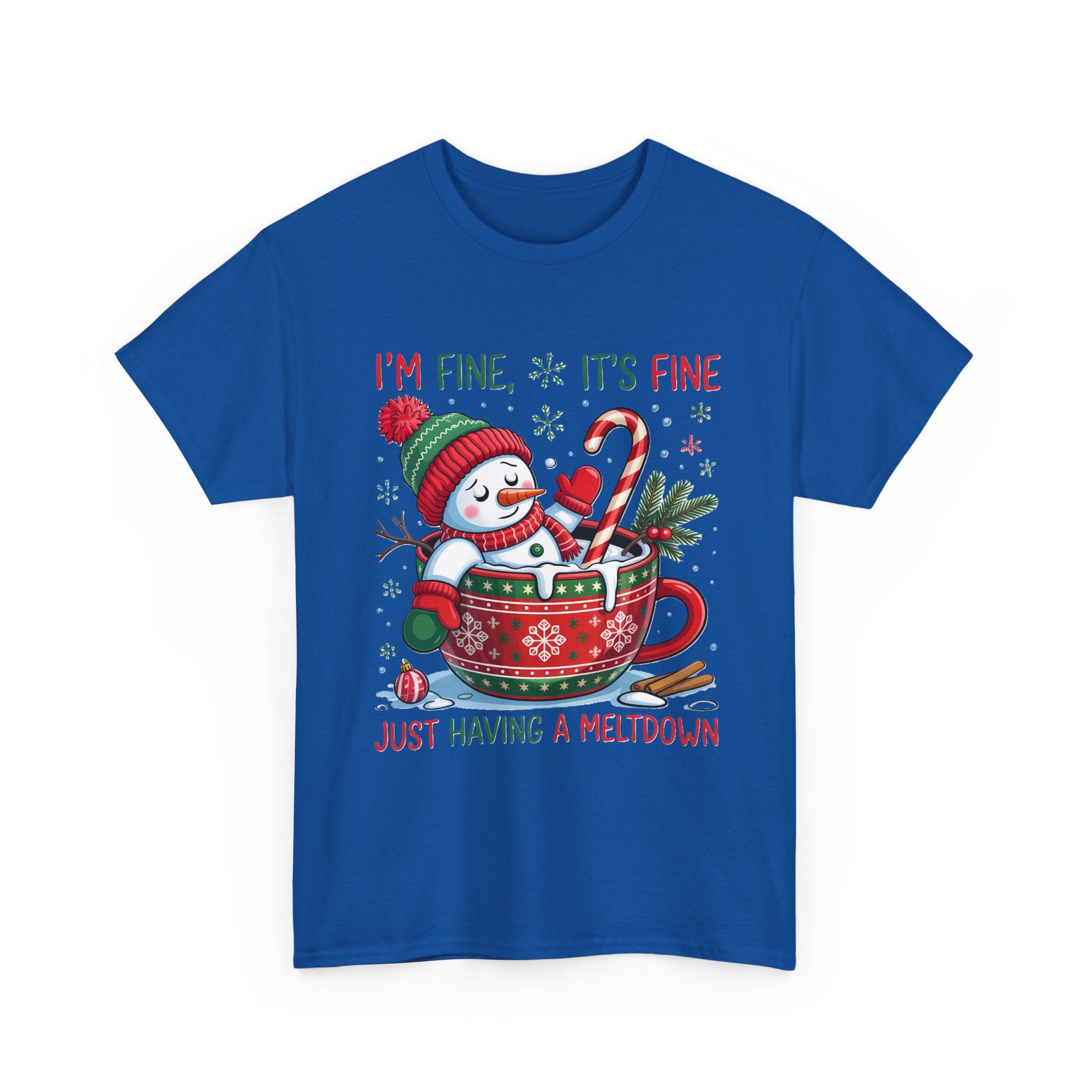 Snowman Meltdown Christmas Tee, Funny Tee, Holiday Gift, Winter Shirt, Unisex Cotton T-Shirt