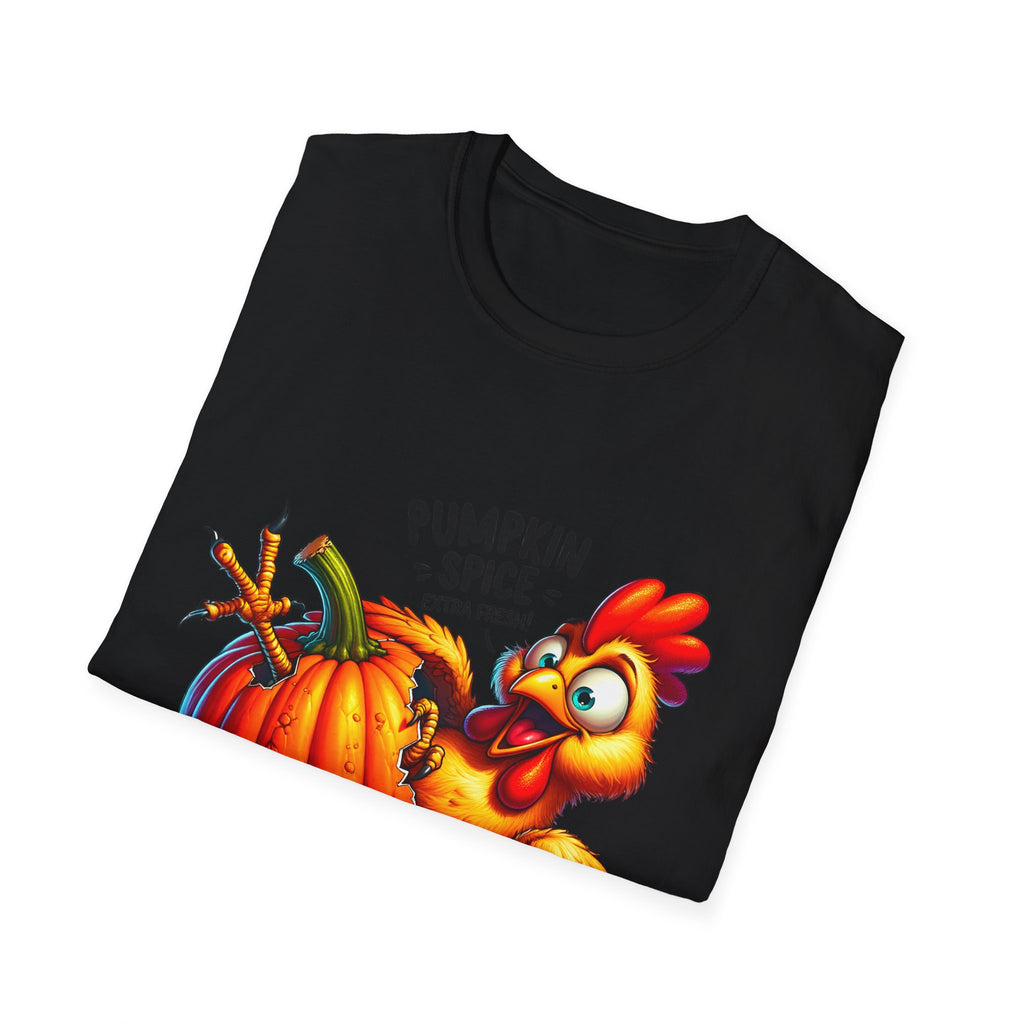 Pumpkin Spice Chicken T-Shirt, Fall Tees, Funny Halloween Shirt, Unisex Graphic Tee, Autumn Apparel, Gift for Thanksgiving