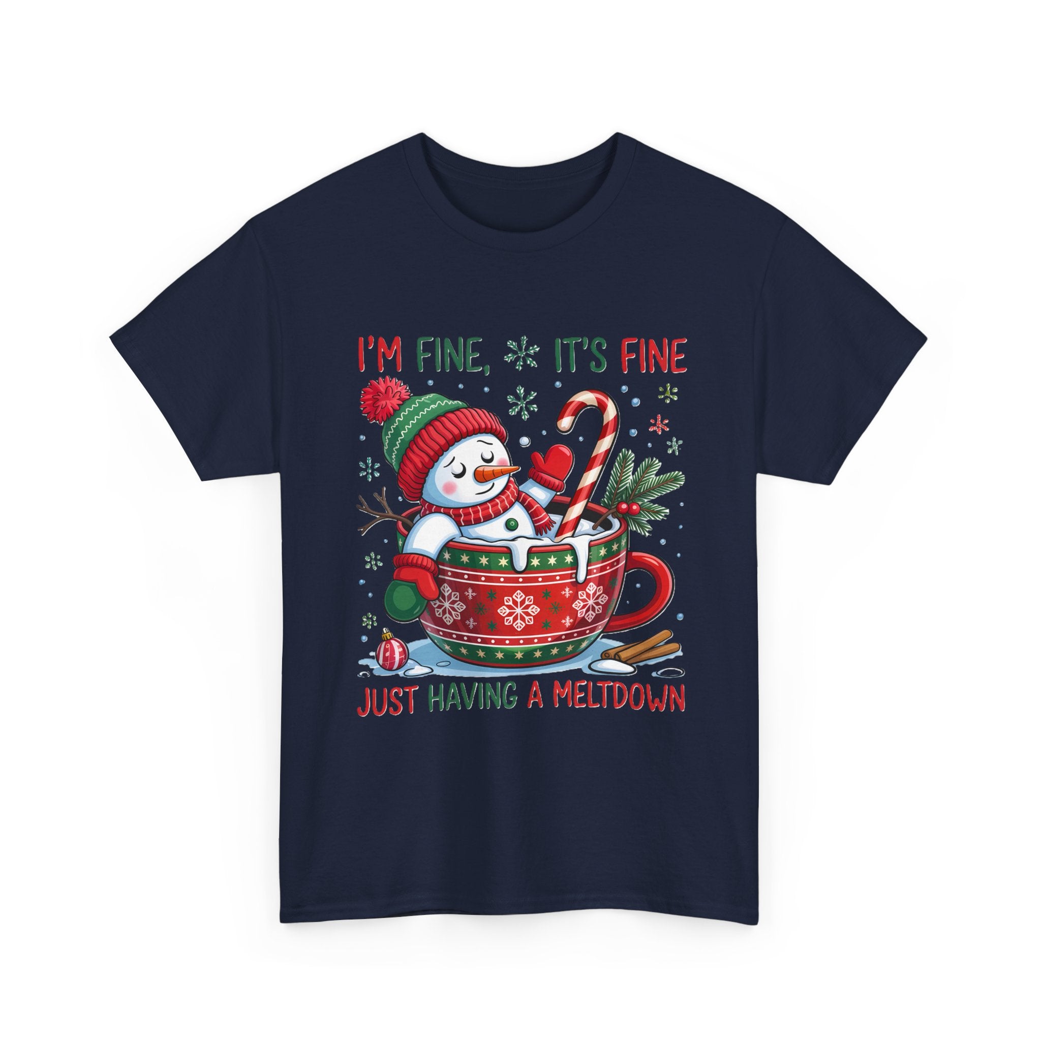 Snowman Meltdown Christmas Tee, Funny Tee, Holiday Gift, Winter Shirt, Unisex Cotton T-Shirt