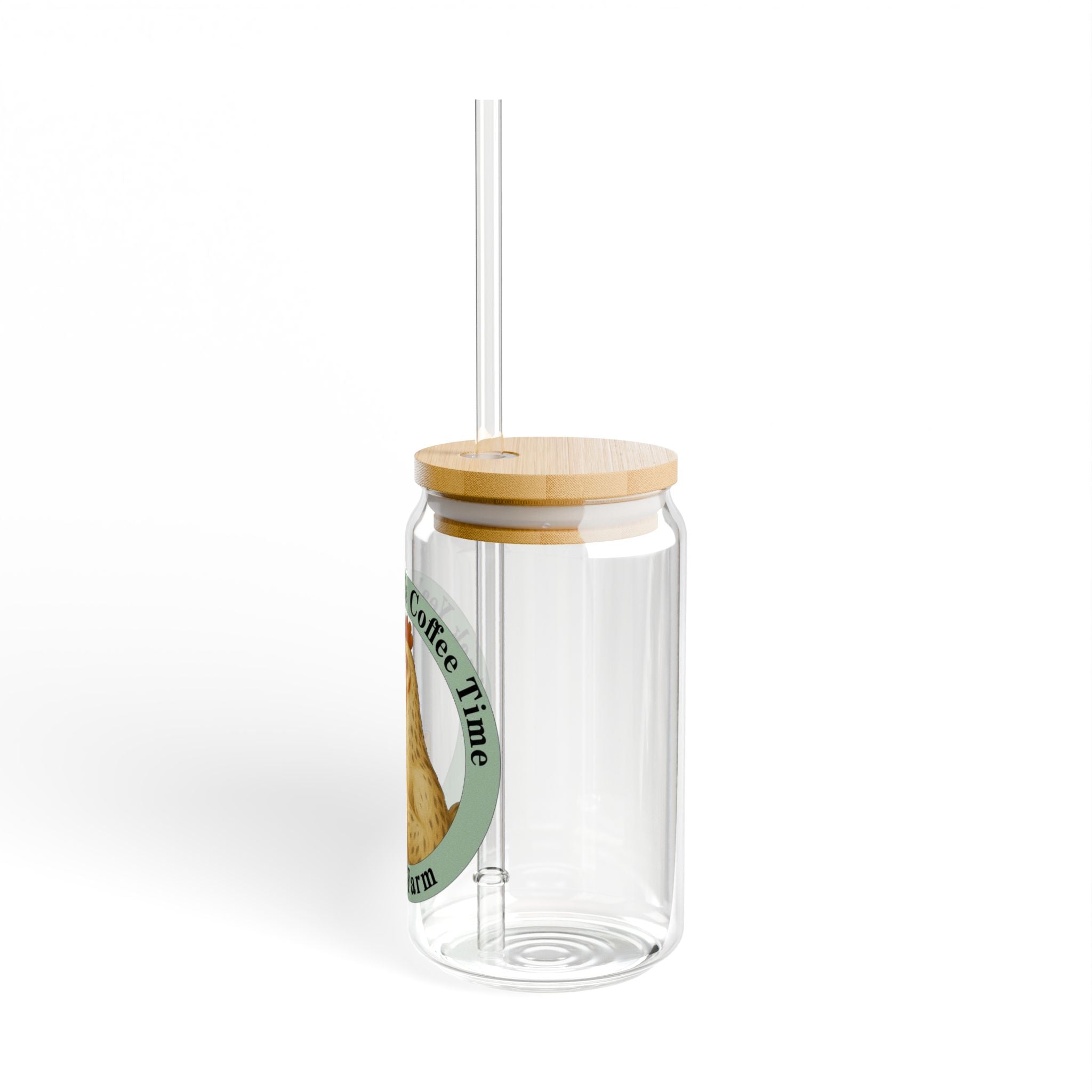 Charming 16 oz Sipper Glass with Farm Fresh Design, Perfect for Coffee Lovers, Gift Idea, Farmhouse Decor, Eco-Friendly Drinkware