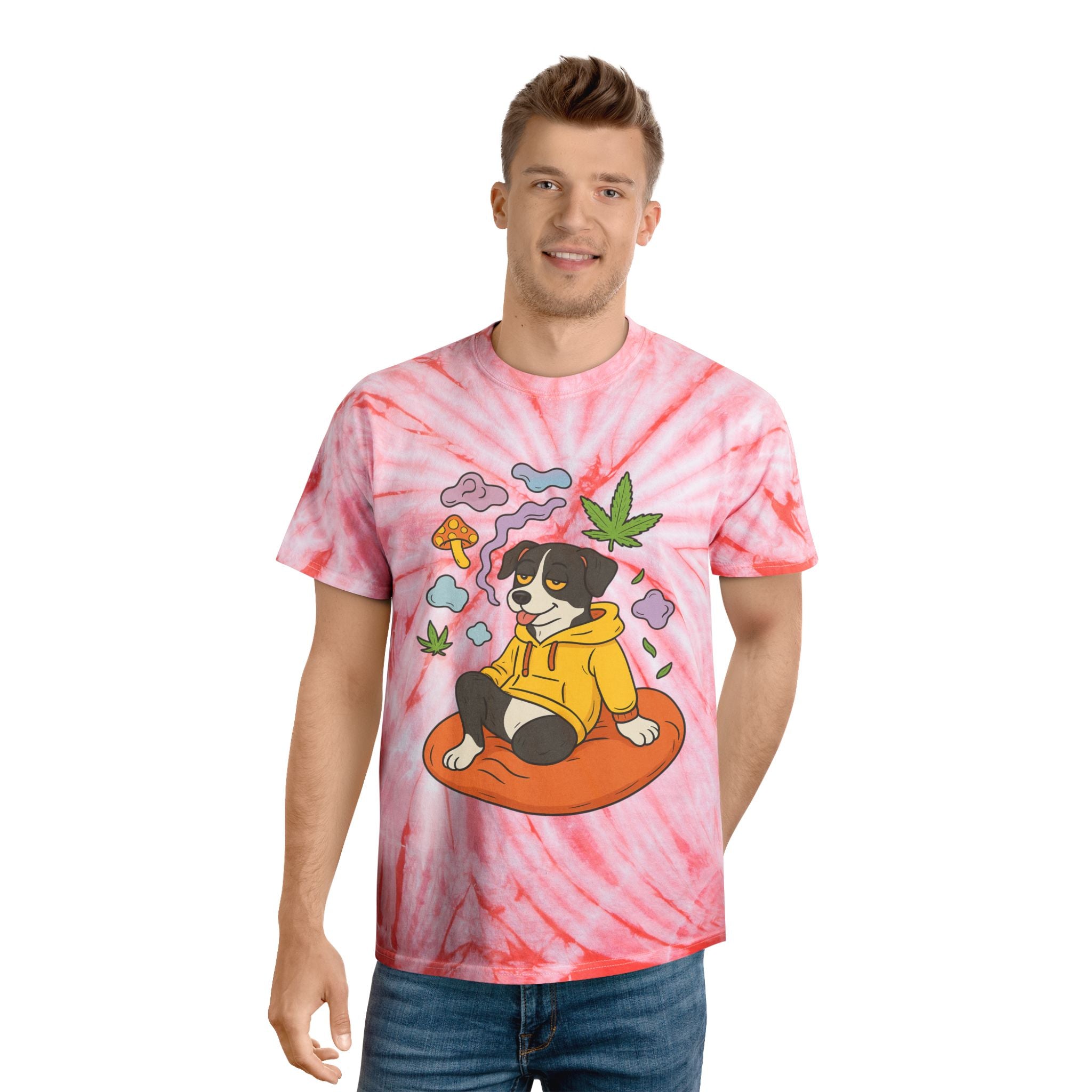Chill Tie-Dye Tee, Cozy Fun Shirt, Summer Vibes Tee, Casual Streetwear, Unique Graphic Tee, Perfect Gift for Dog Lovers