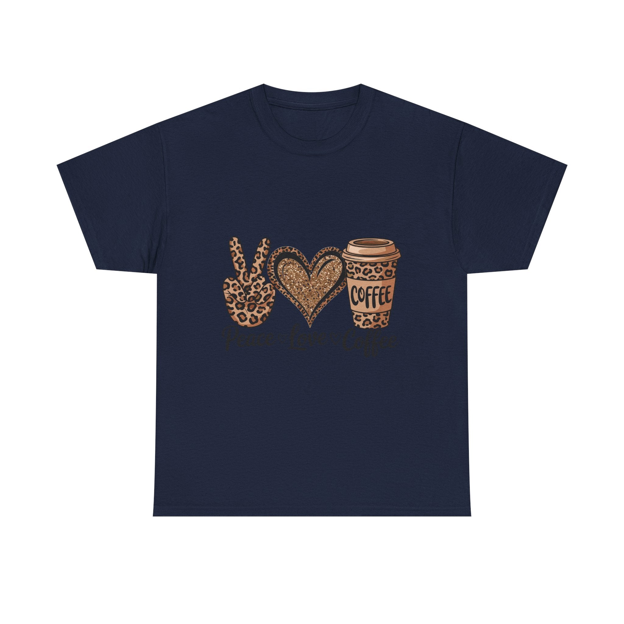 Peace, Love, Coffee Unisex Tee | Cozy Graphic Tee for Coffee Lovers
