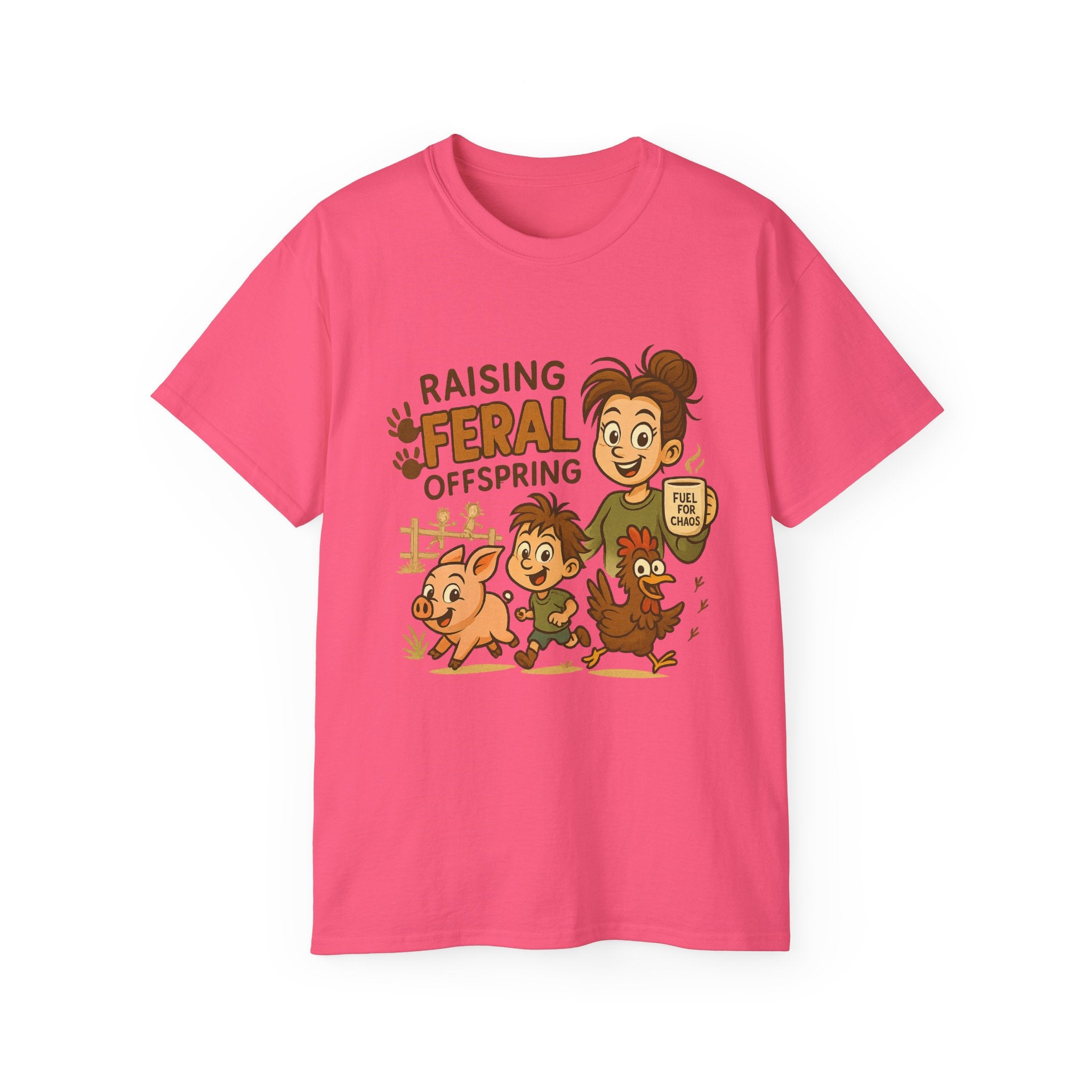 Feral Offspring Tee, Fun Unisex Shirt, Cute Animal Gift, Eco-Friendly Cotton T-Shirt, Perfect for Parents and Kids, Casual Wear