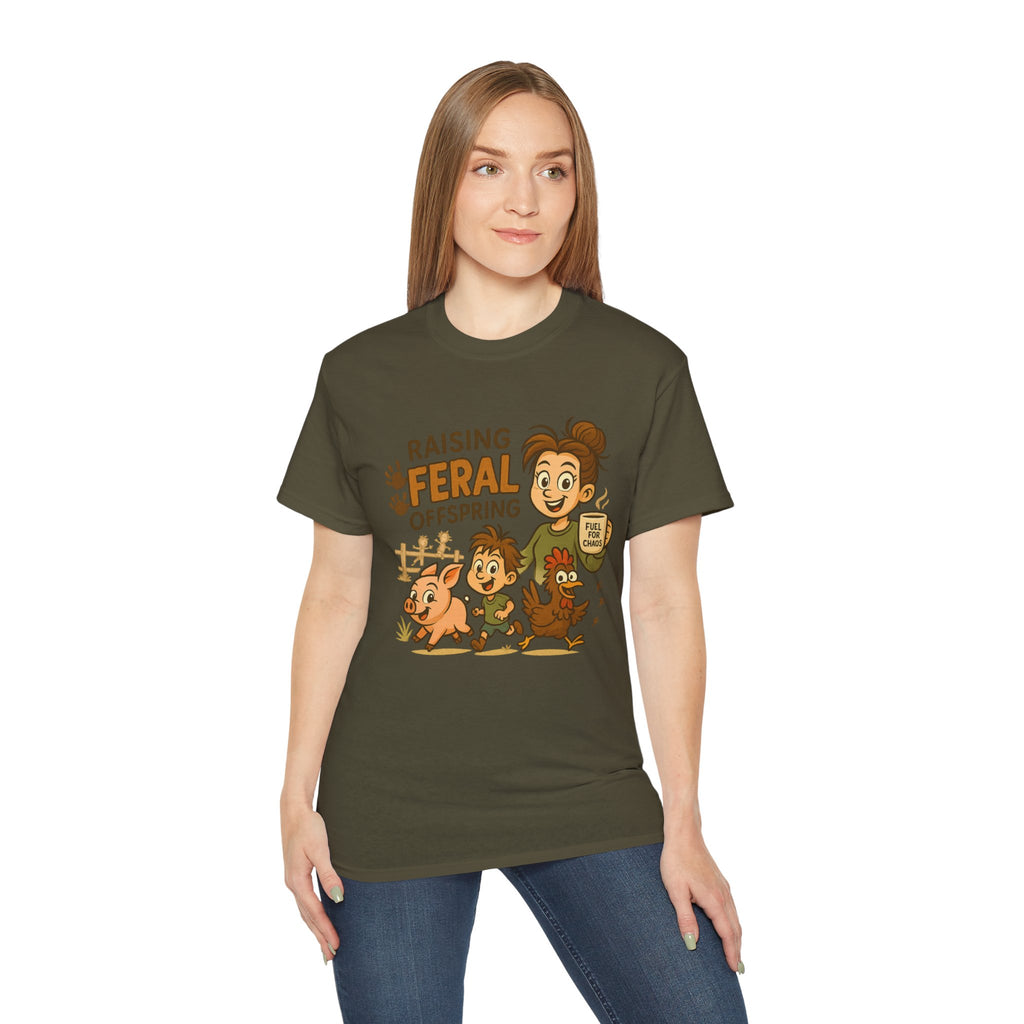 Feral Offspring Tee, Fun Unisex Shirt, Cute Animal Gift, Eco-Friendly Cotton T-Shirt, Perfect for Parents and Kids, Casual Wear