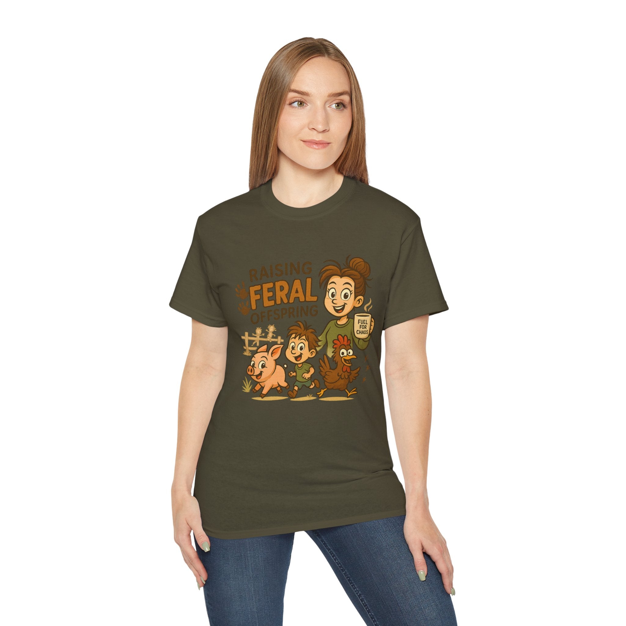 Feral Offspring Tee, Fun Unisex Shirt, Cute Animal Gift, Eco-Friendly Cotton T-Shirt, Perfect for Parents and Kids, Casual Wear