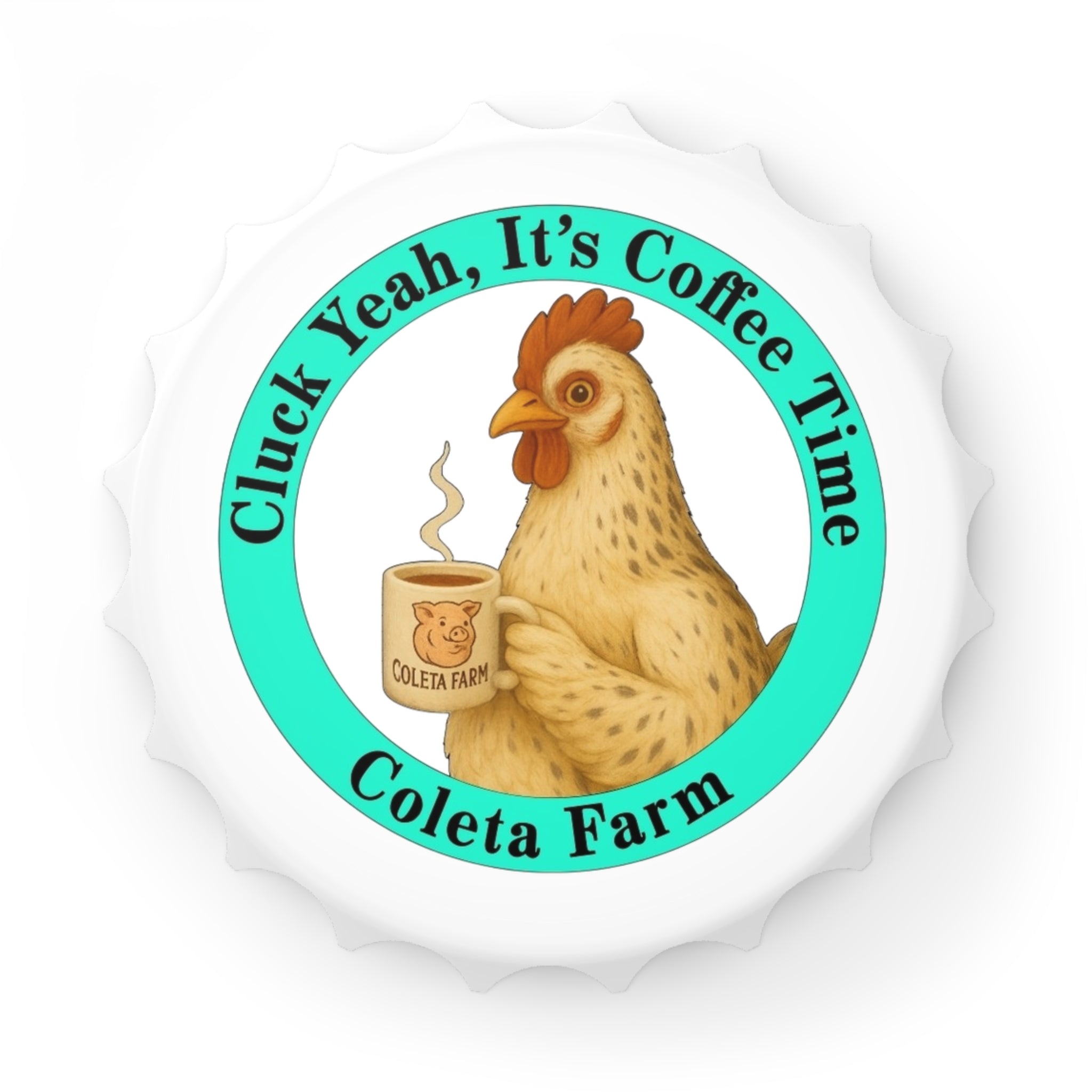 Farmhouse Chicken Bottle Opener | Fun Gift for Coffee Lovers | Cute Kitchen Decor | Collectible Bottle Cap Opener | Home Bar Accessory