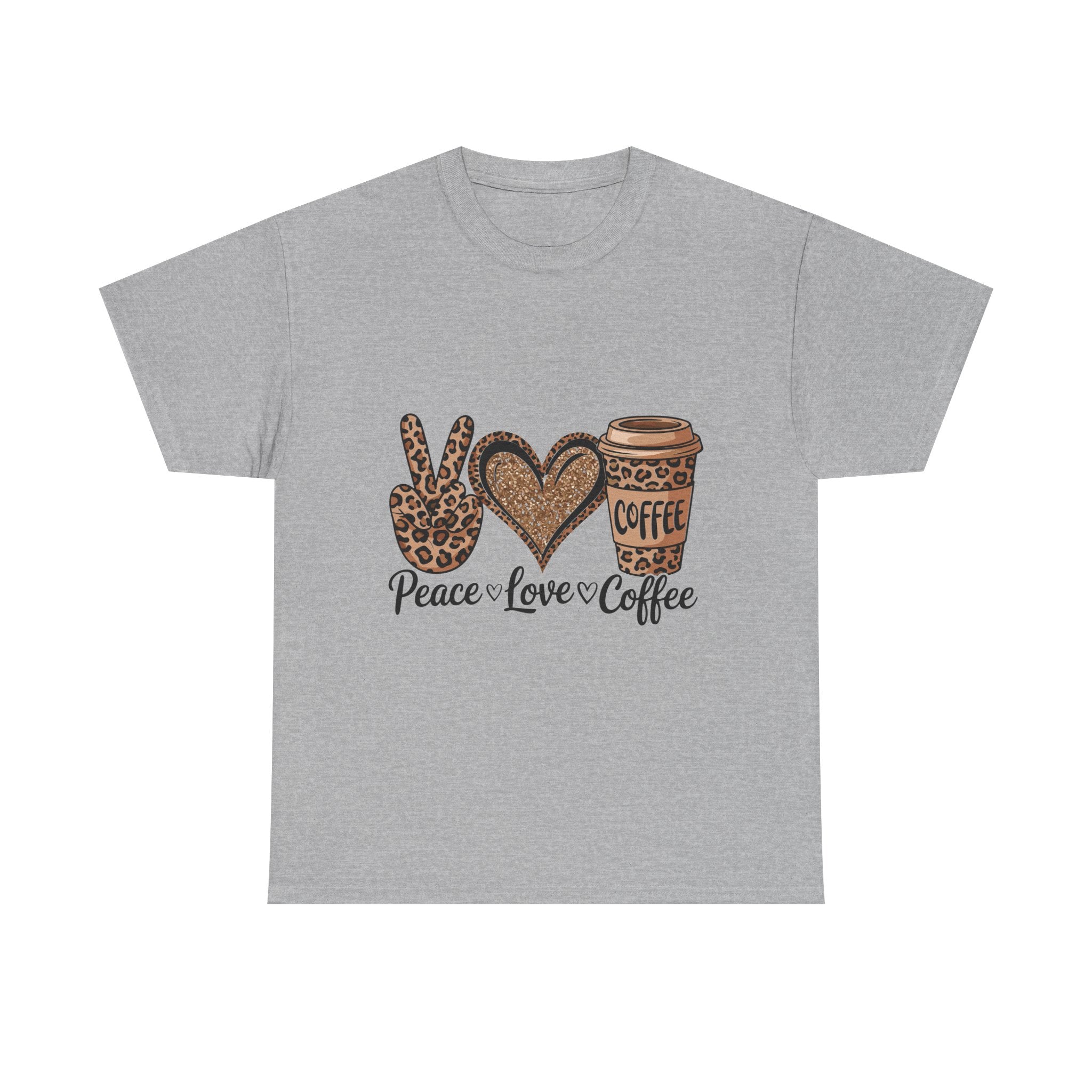 Peace, Love, Coffee Unisex Tee | Cozy Graphic Tee for Coffee Lovers
