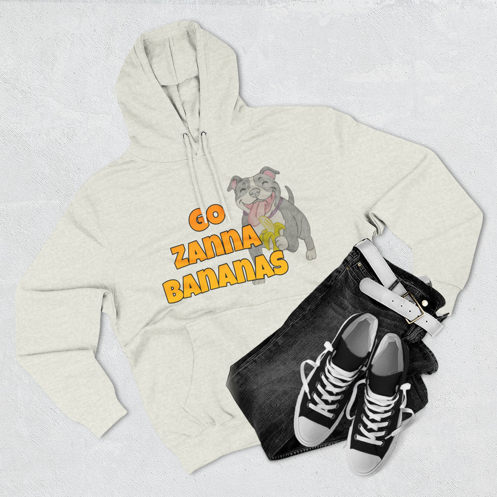 Go Zanna Bananas Fleece Hoodie, Funny Pet Lover Gift, Cozy Sweatshirt for Dog Owners, Perfect for Casual Wear, Great for Birthdays