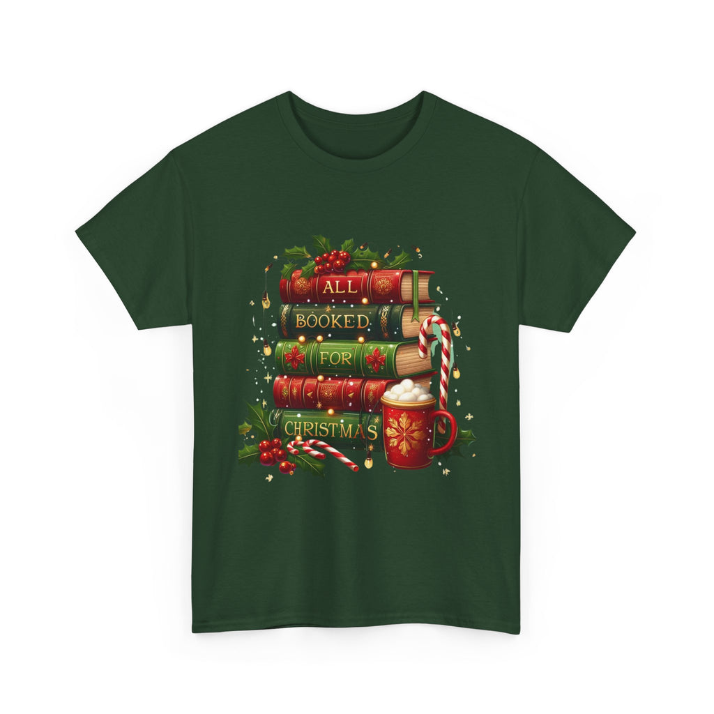 Christmas Themed Tee, Festive T-Shirt, Book Lovers Gift, Holiday Apparel, Cozy Winter Wear, Unisex Cotton Tee