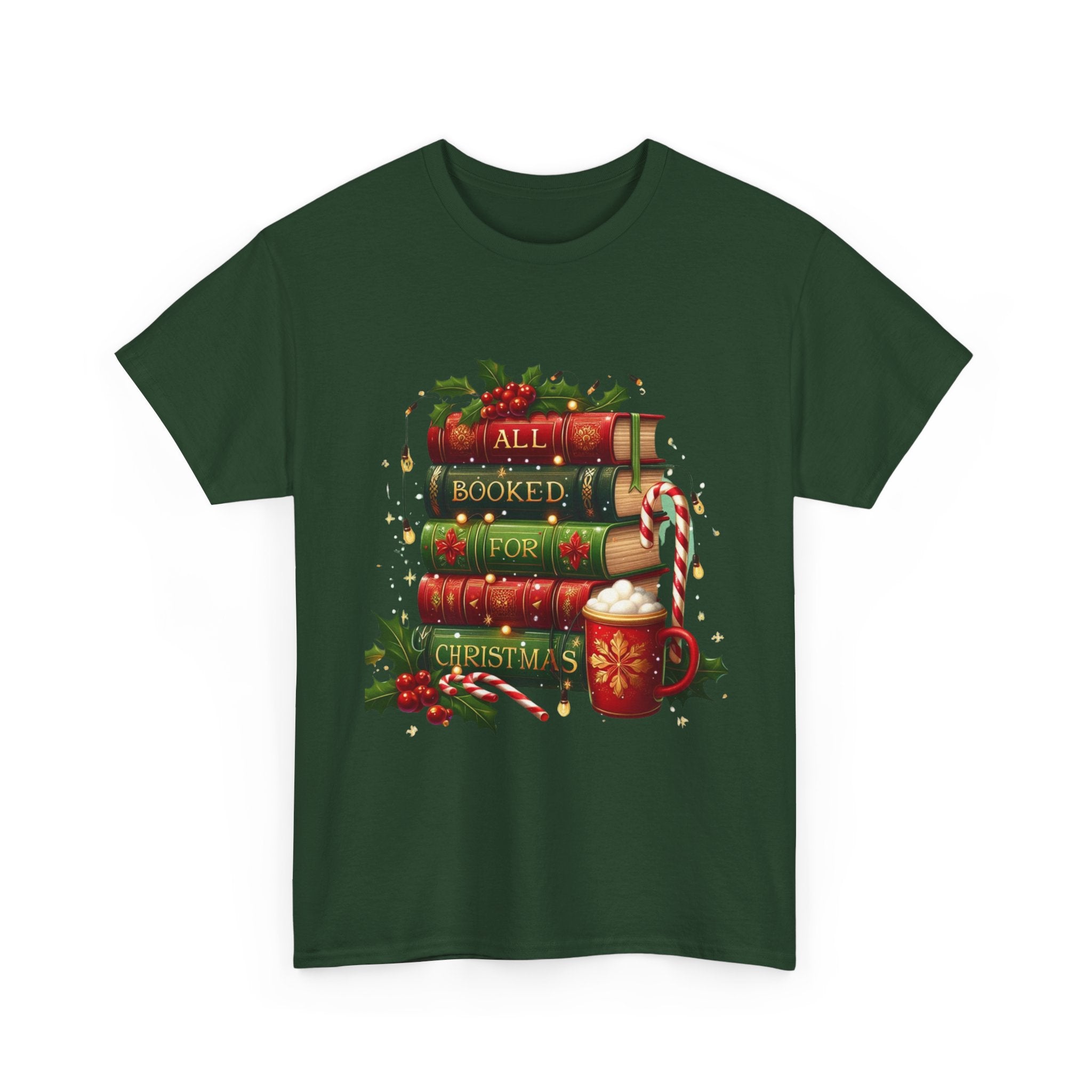 Christmas Themed Tee, Festive T-Shirt, Book Lovers Gift, Holiday Apparel, Cozy Winter Wear, Unisex Cotton Tee