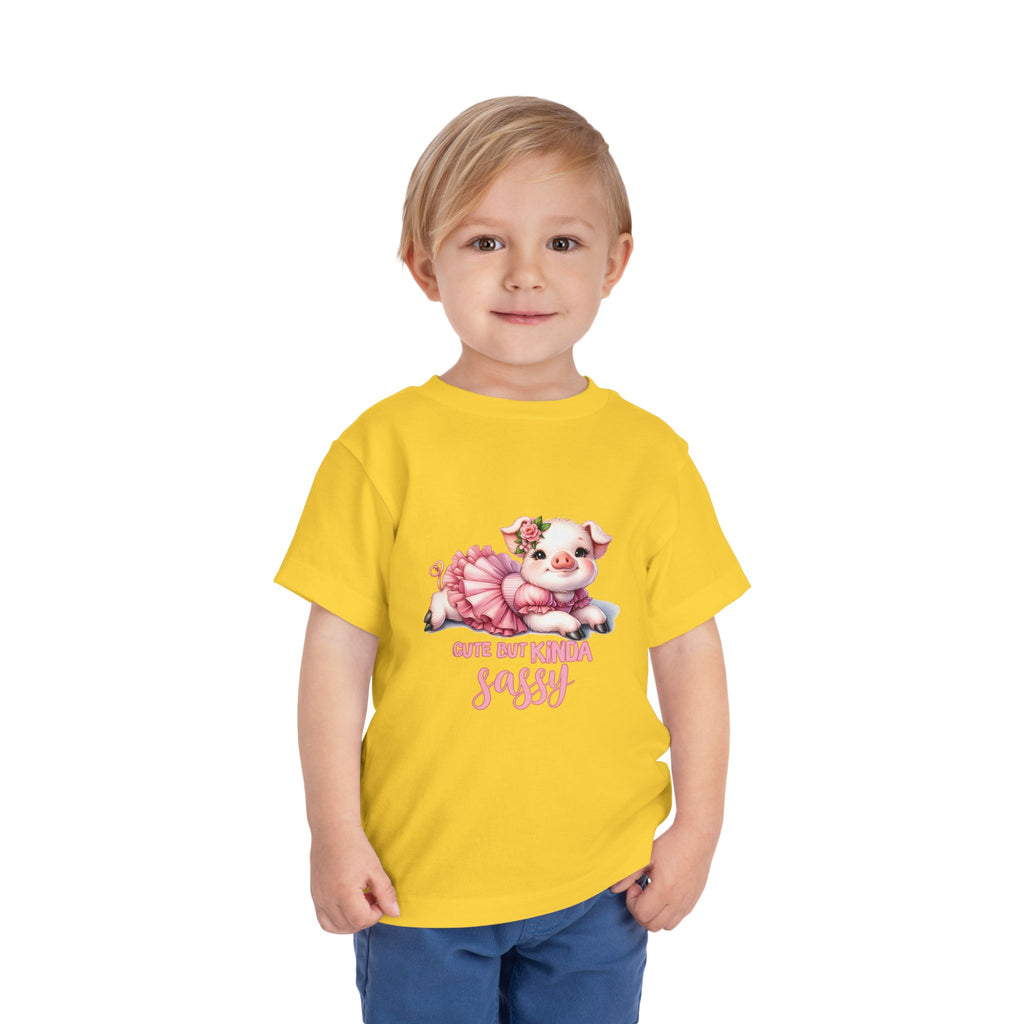 Sassy Pig Toddler Tee, Cute Kids T-Shirt, Birthday Gift, Toddler Apparel, Funny Animal Shirt, Playful Baby Tee