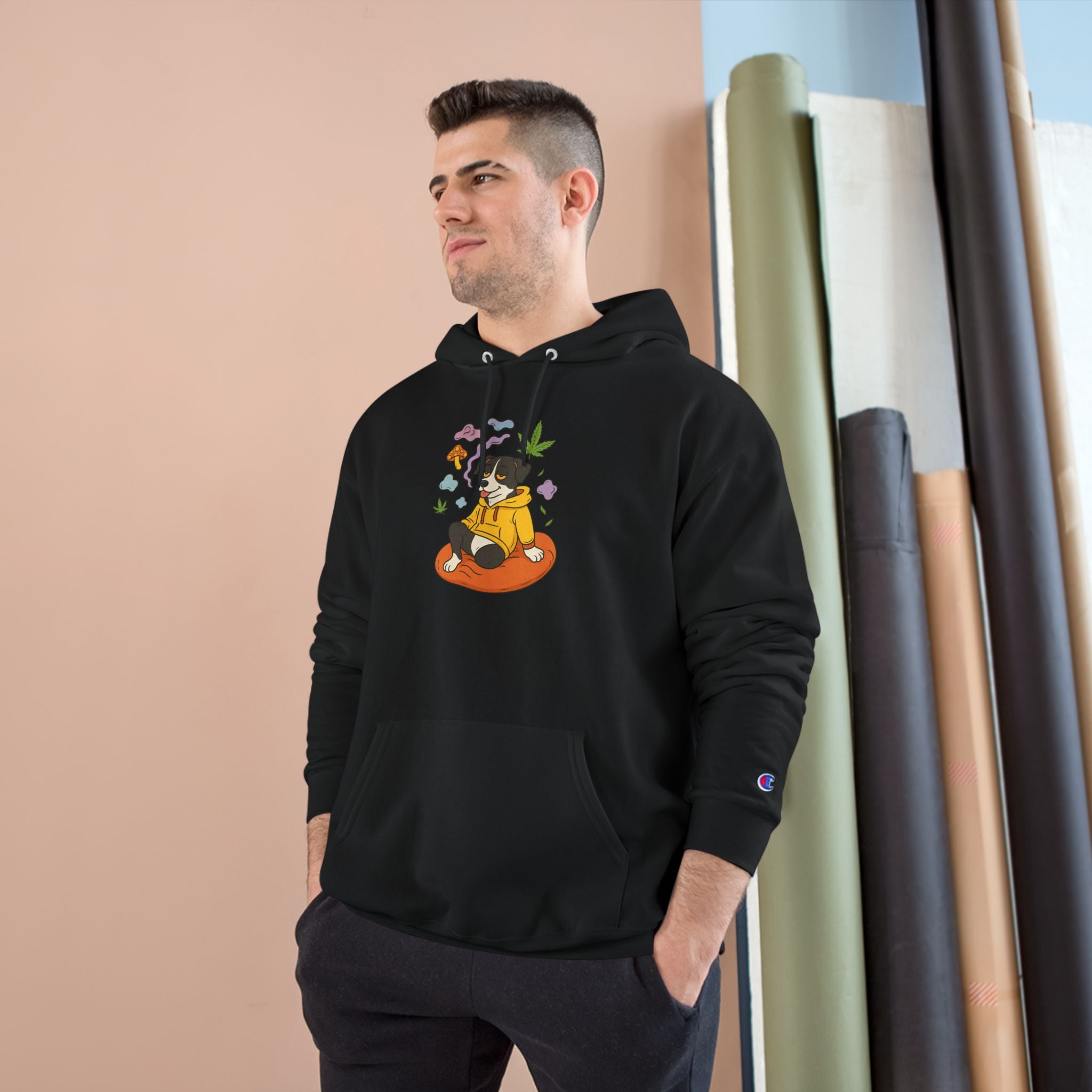 Cozy Floral Graphic Champion Hoodie, Unisex Comfort Wear, Stylish Gift for Friends, Trendy Everyday Hoodie, Ideal for Chill Days