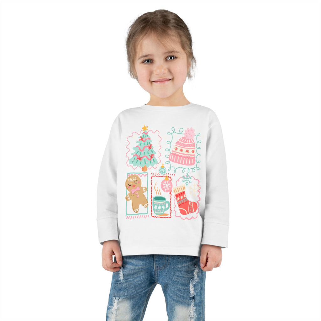 Cozy Holiday Toddler Tee, Christmas Shirt, Winter Long Sleeve, Cute Kids Apparel, Perfect Gift for Kids
