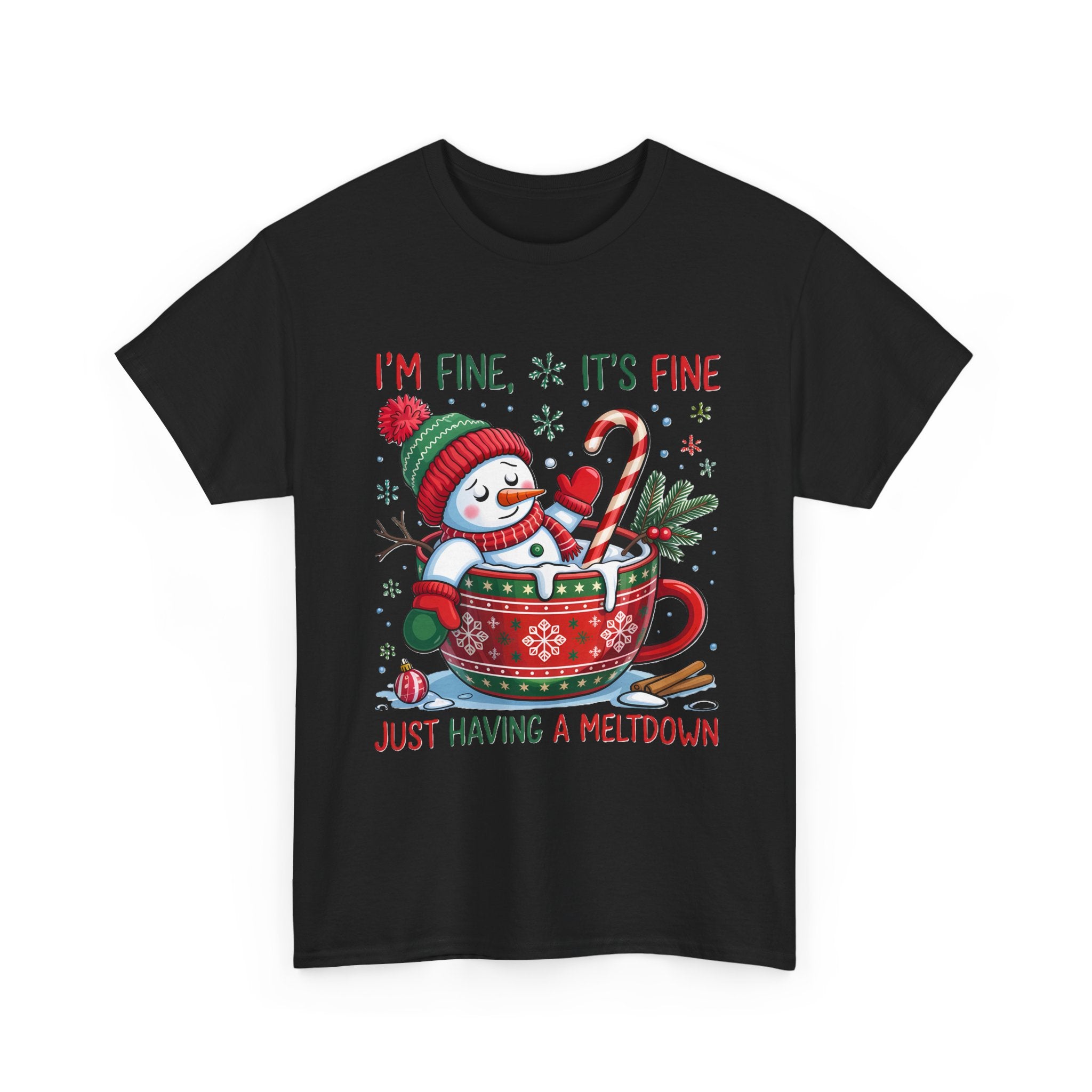 Snowman Meltdown Christmas Tee, Funny Tee, Holiday Gift, Winter Shirt, Unisex Cotton T-Shirt
